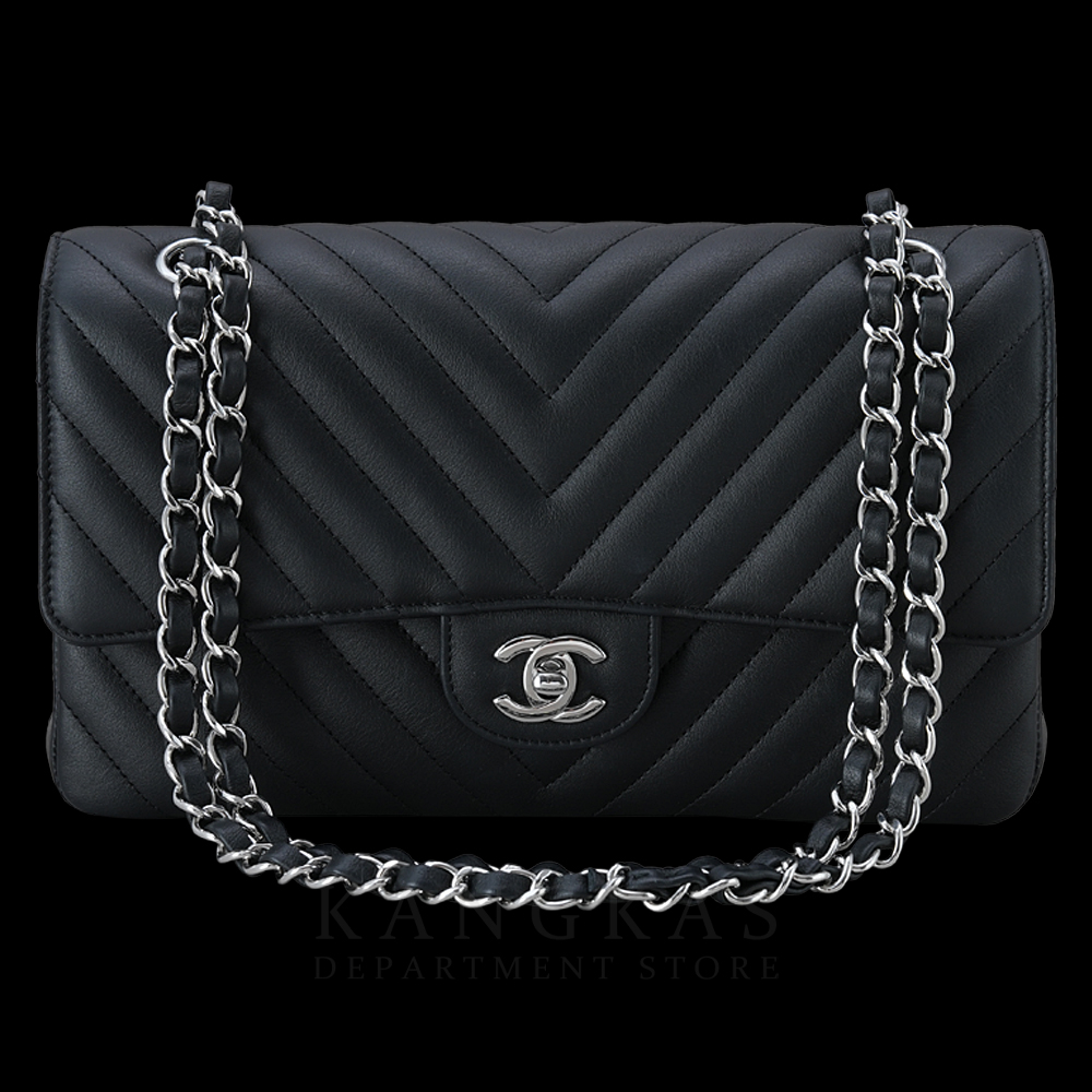 CHANEL(USED)샤넬 A01112 카프스킨 쉐브론 미듐 플랩백