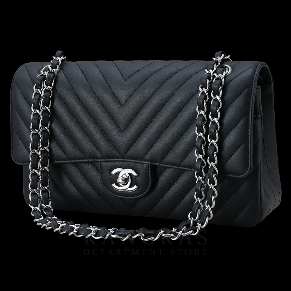 CHANEL(USED)샤넬 A01112 카프스킨 쉐브론 미듐 플랩백