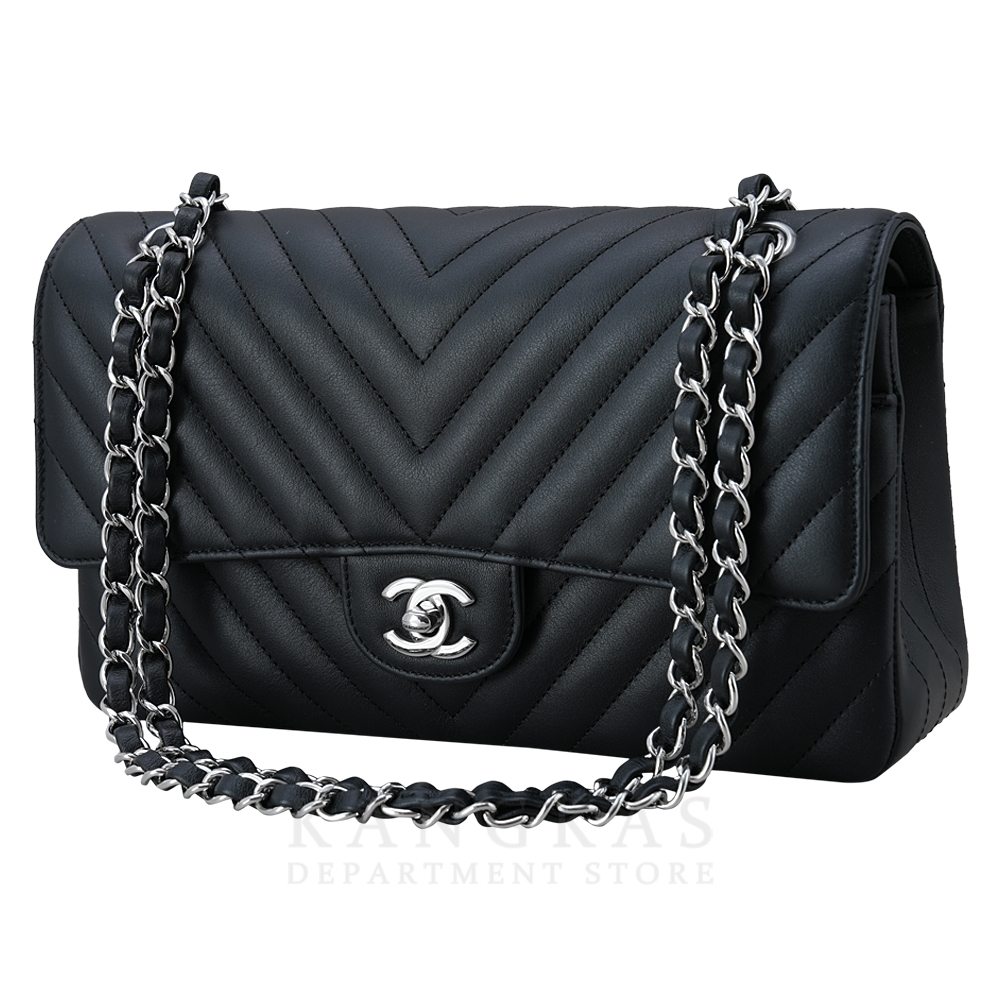 CHANEL(USED)샤넬 A01112 카프스킨 쉐브론 미듐 플랩백