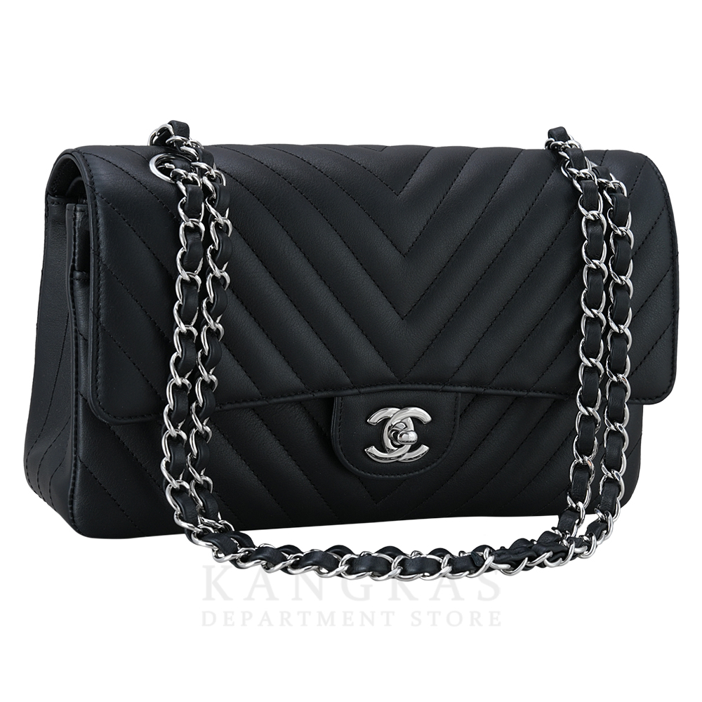 CHANEL(USED)샤넬 A01112 카프스킨 쉐브론 미듐 플랩백