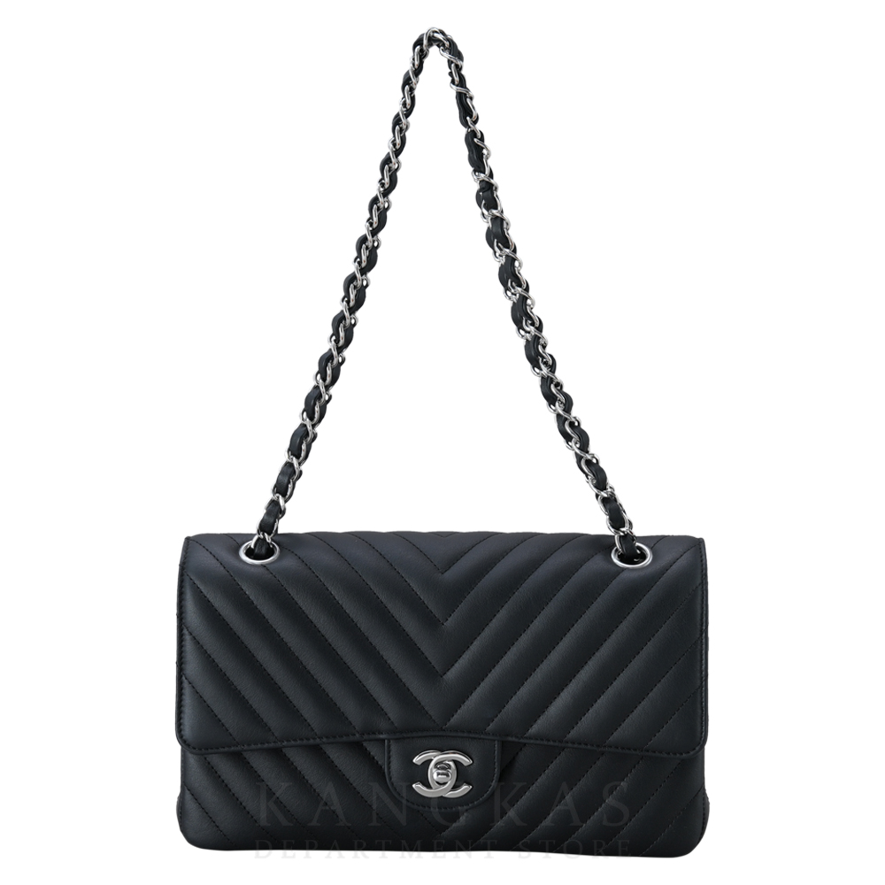 CHANEL(USED)샤넬 A01112 카프스킨 쉐브론 미듐 플랩백