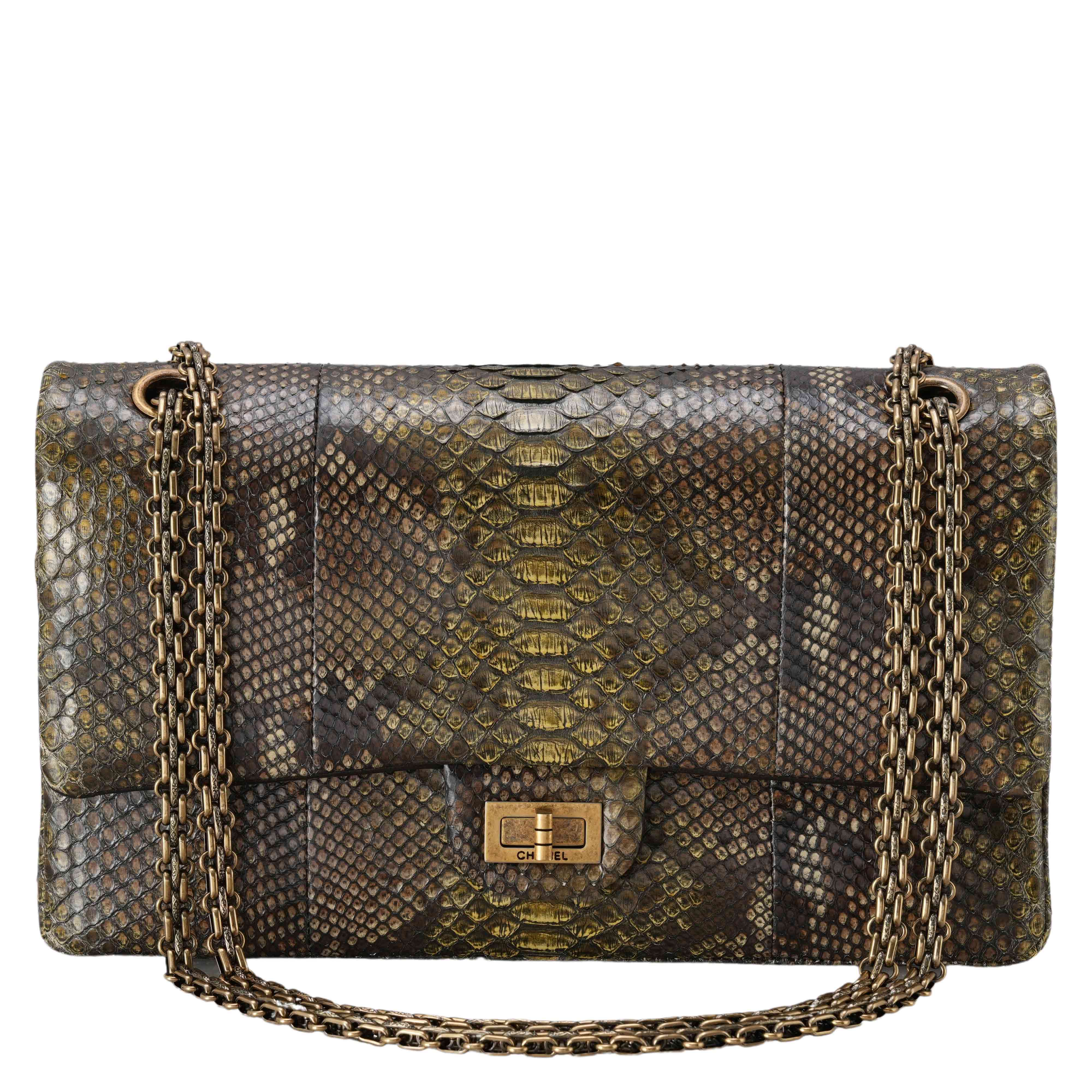 CHANEL(USED)샤넬 파이톤 2.55 빈티지 미듐 플랩백