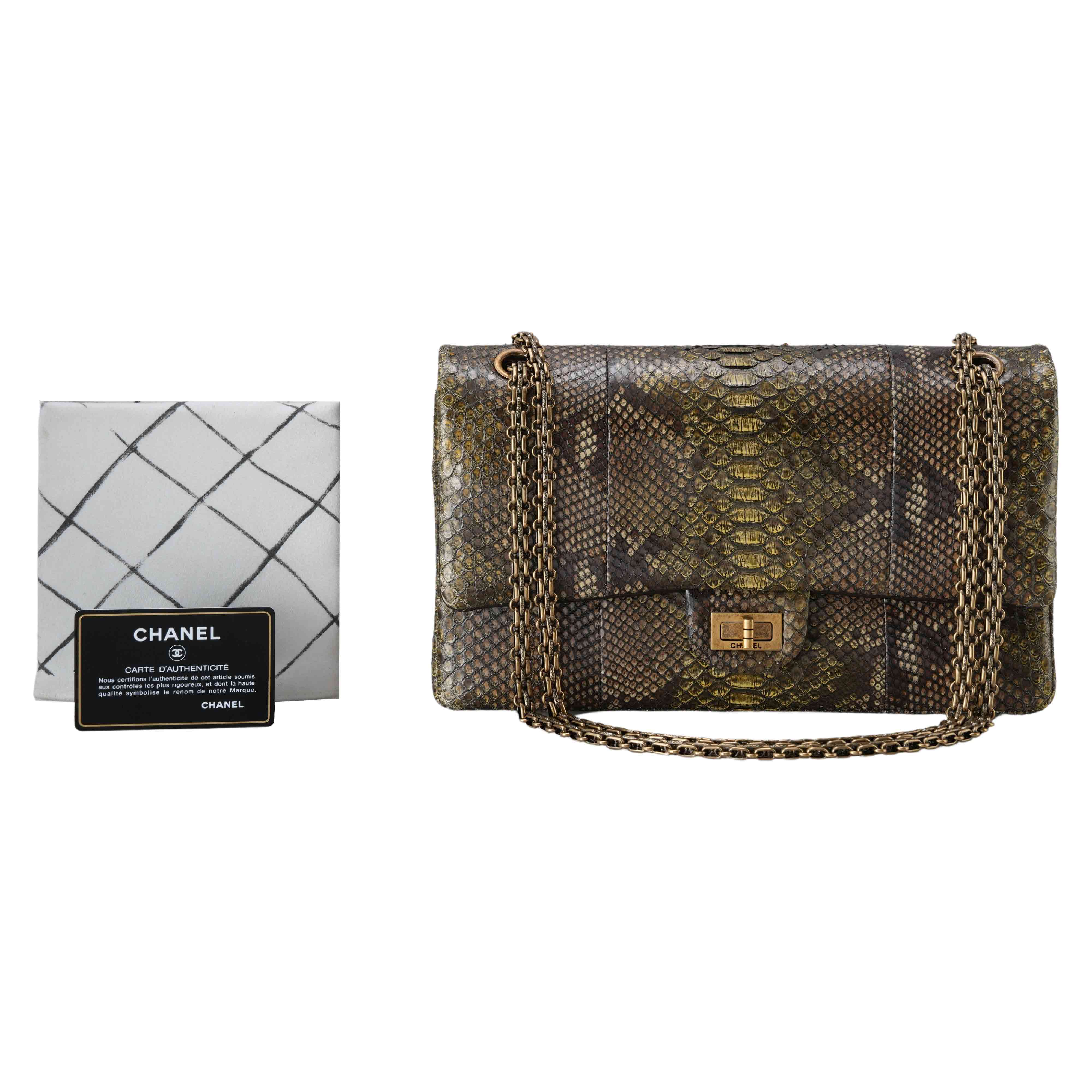 CHANEL(USED)샤넬 파이톤 2.55 빈티지 미듐 플랩백