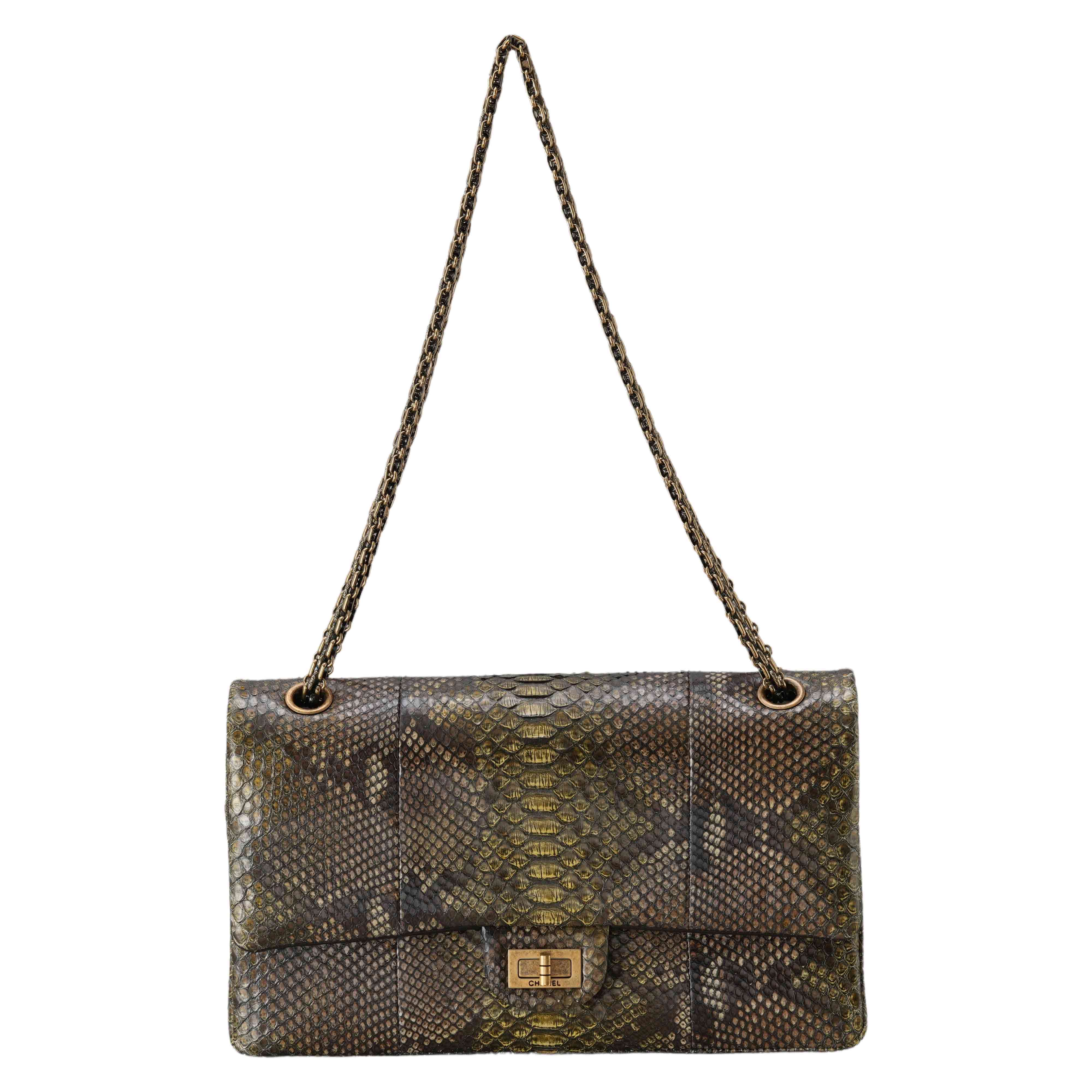 CHANEL(USED)샤넬 파이톤 2.55 빈티지 미듐 플랩백