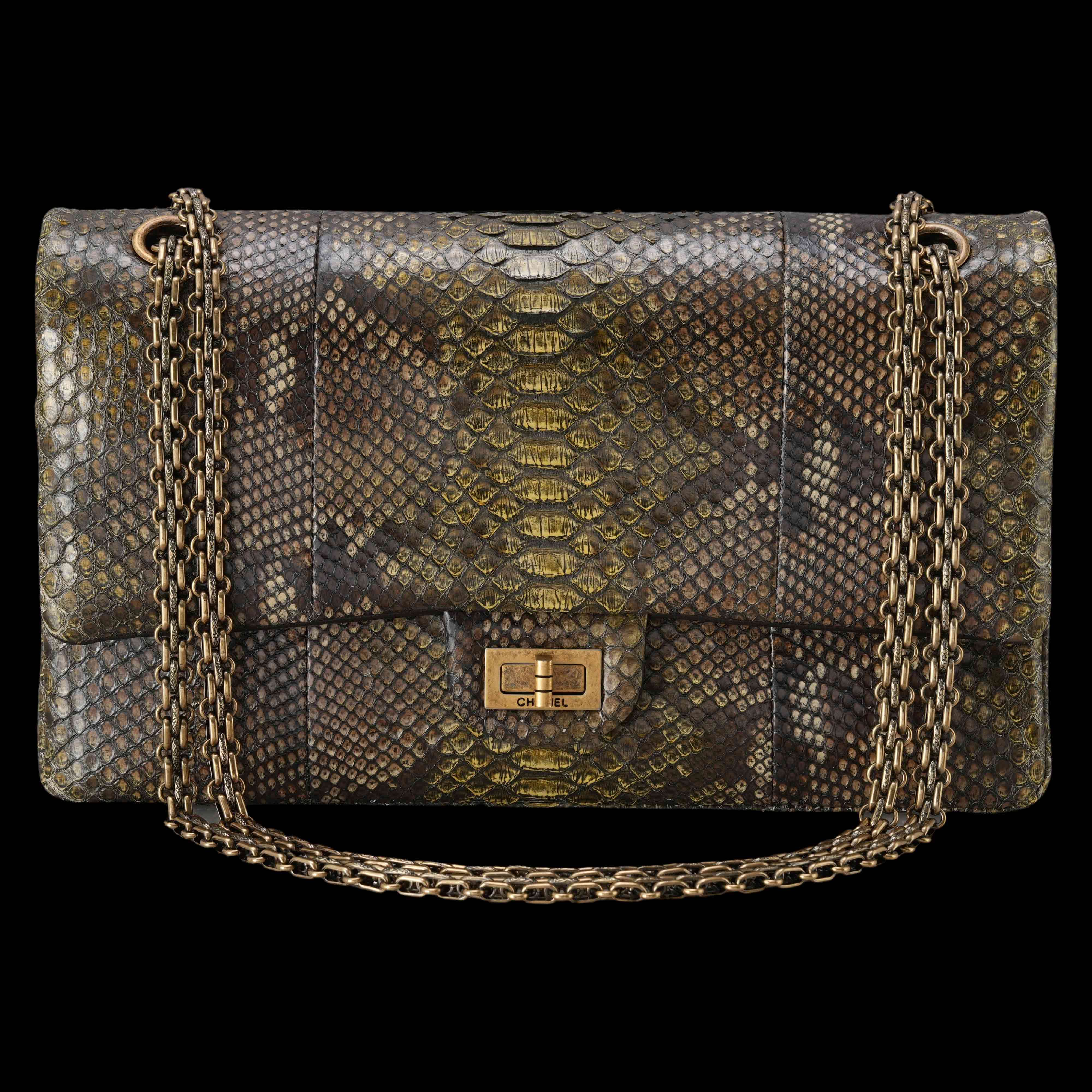 CHANEL(USED)샤넬 파이톤 2.55 빈티지 미듐 플랩백