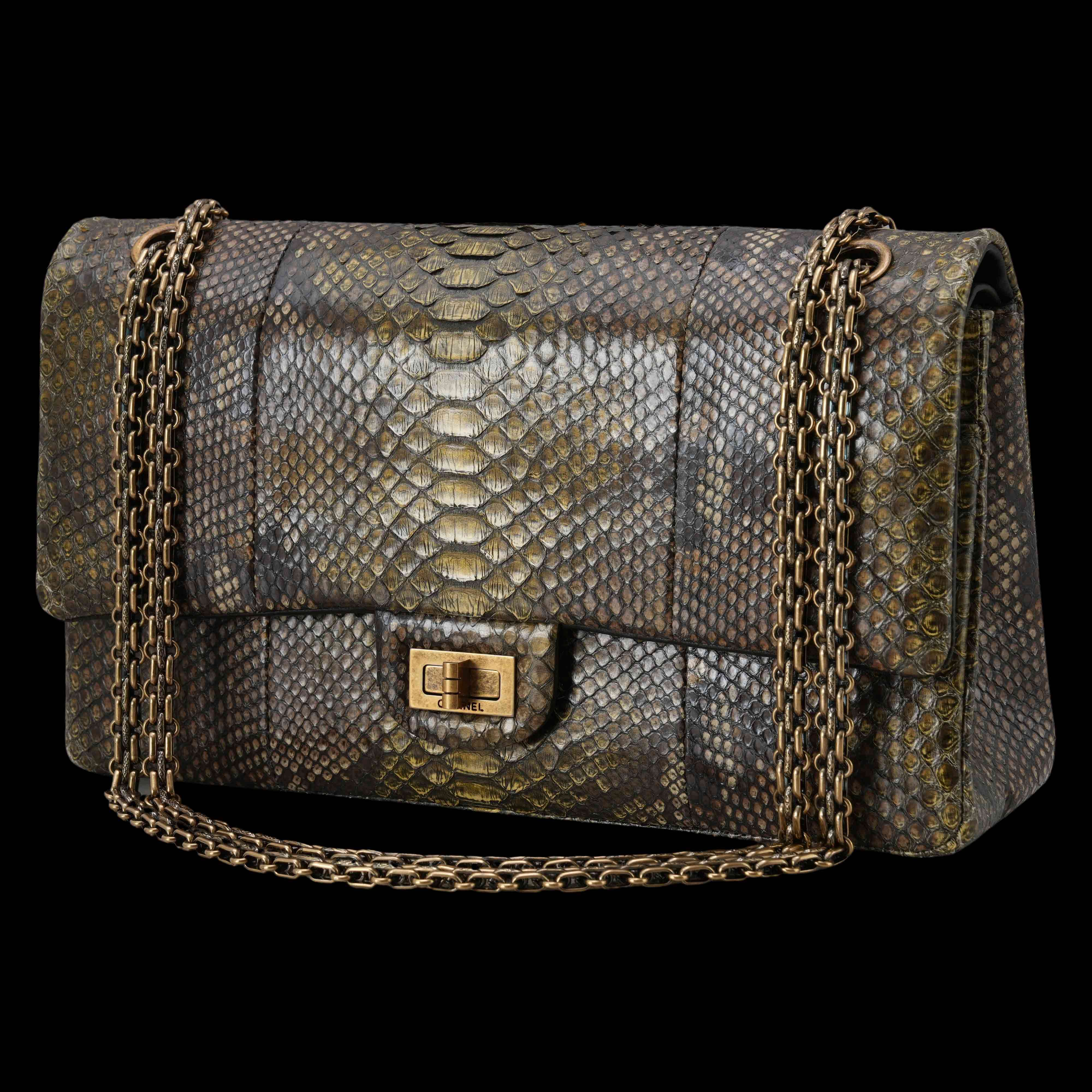 CHANEL(USED)샤넬 파이톤 2.55 빈티지 미듐 플랩백