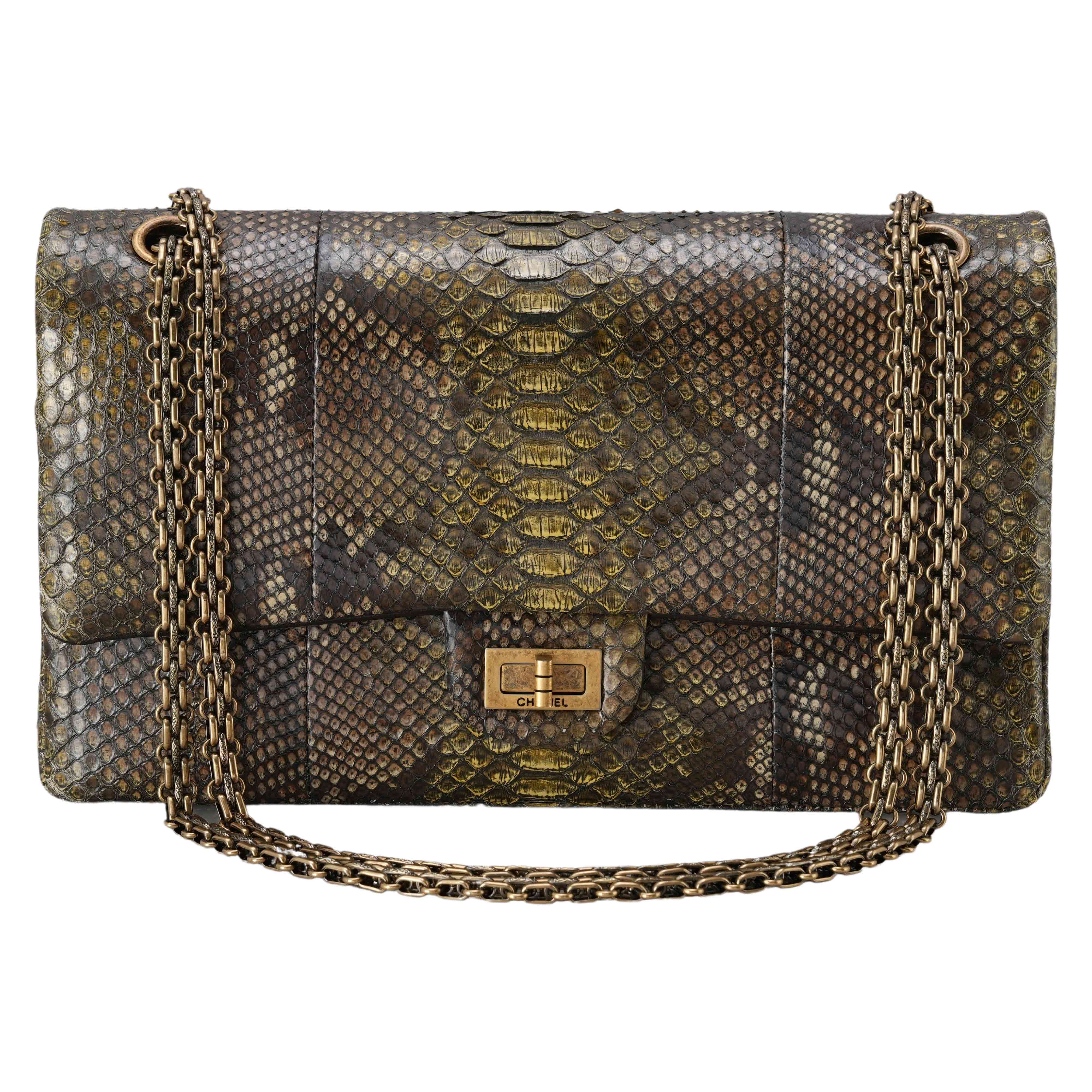 CHANEL(USED)샤넬 파이톤 2.55 빈티지 미듐 플랩백
