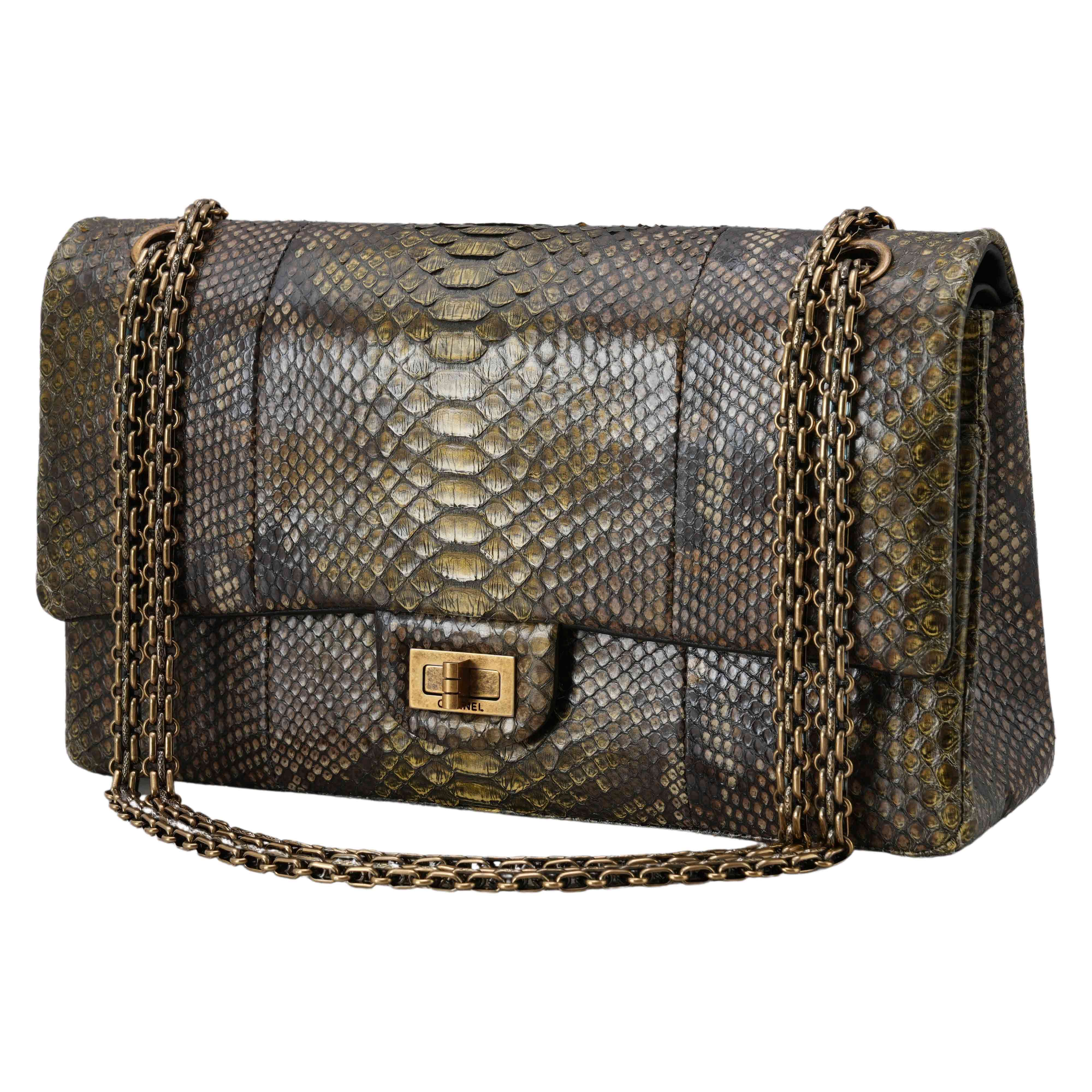 CHANEL(USED)샤넬 파이톤 2.55 빈티지 미듐 플랩백
