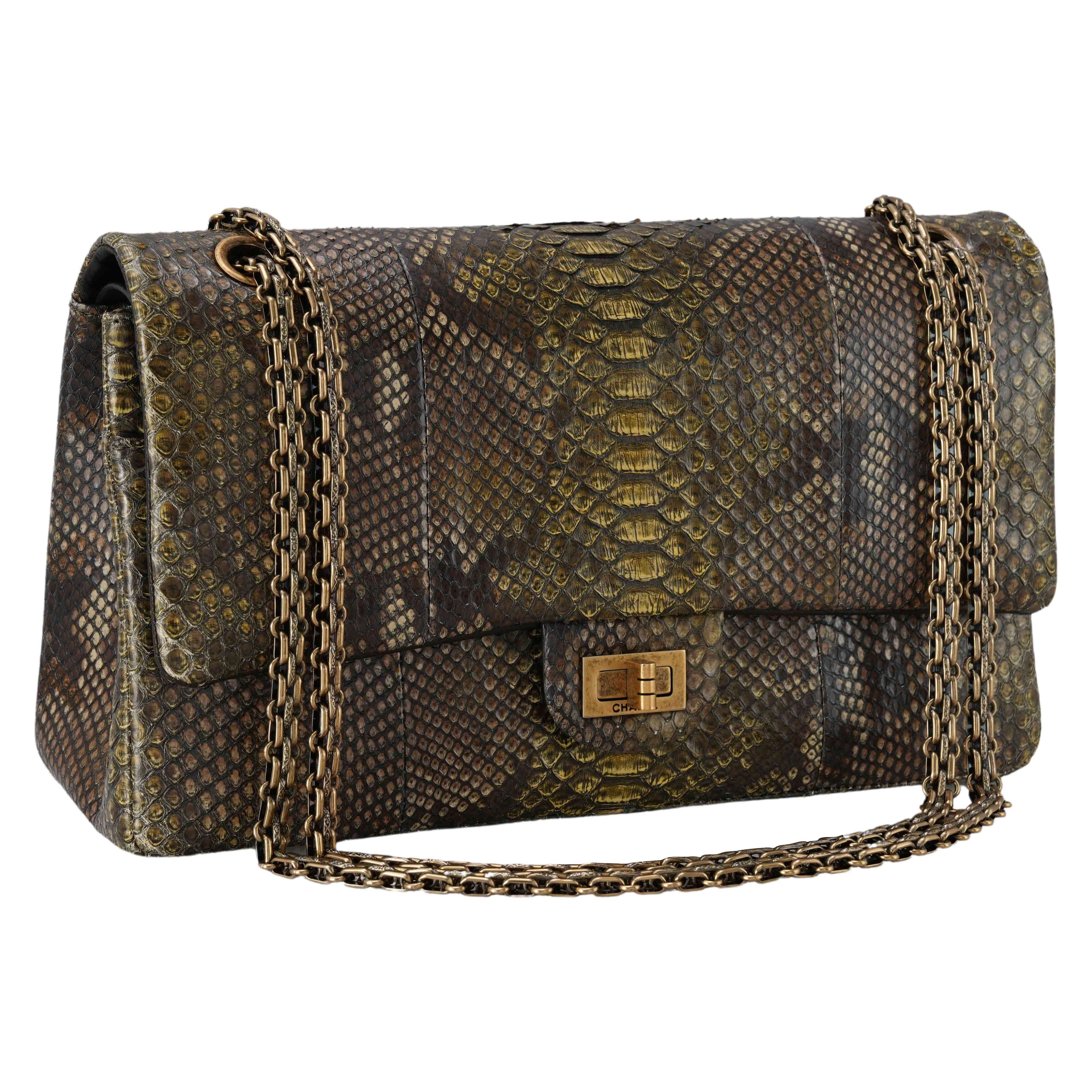 CHANEL(USED)샤넬 파이톤 2.55 빈티지 미듐 플랩백