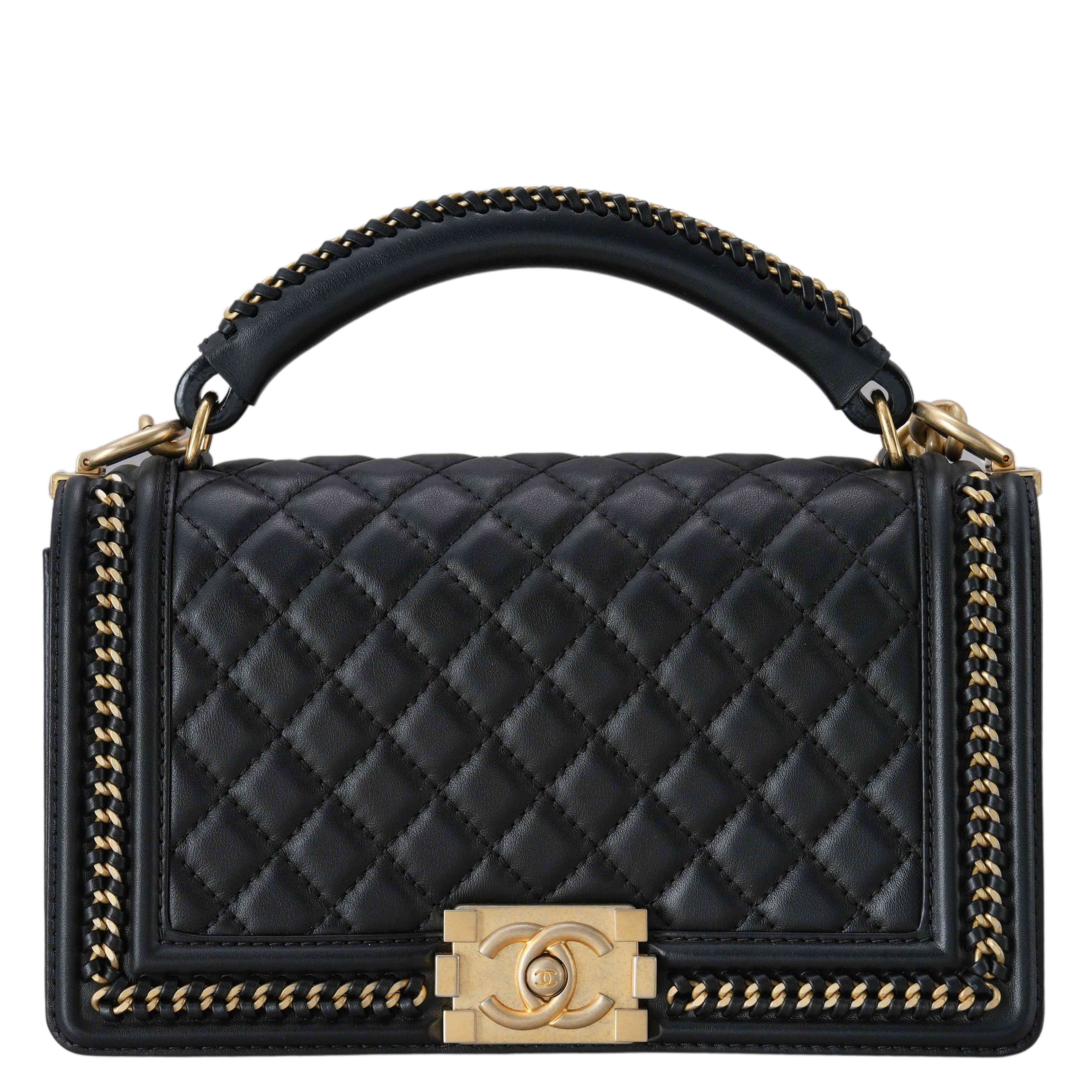 CHANEL(USED)샤넬 A94804 시즌 탑핸들 보이샤넬 미듐 플랩백