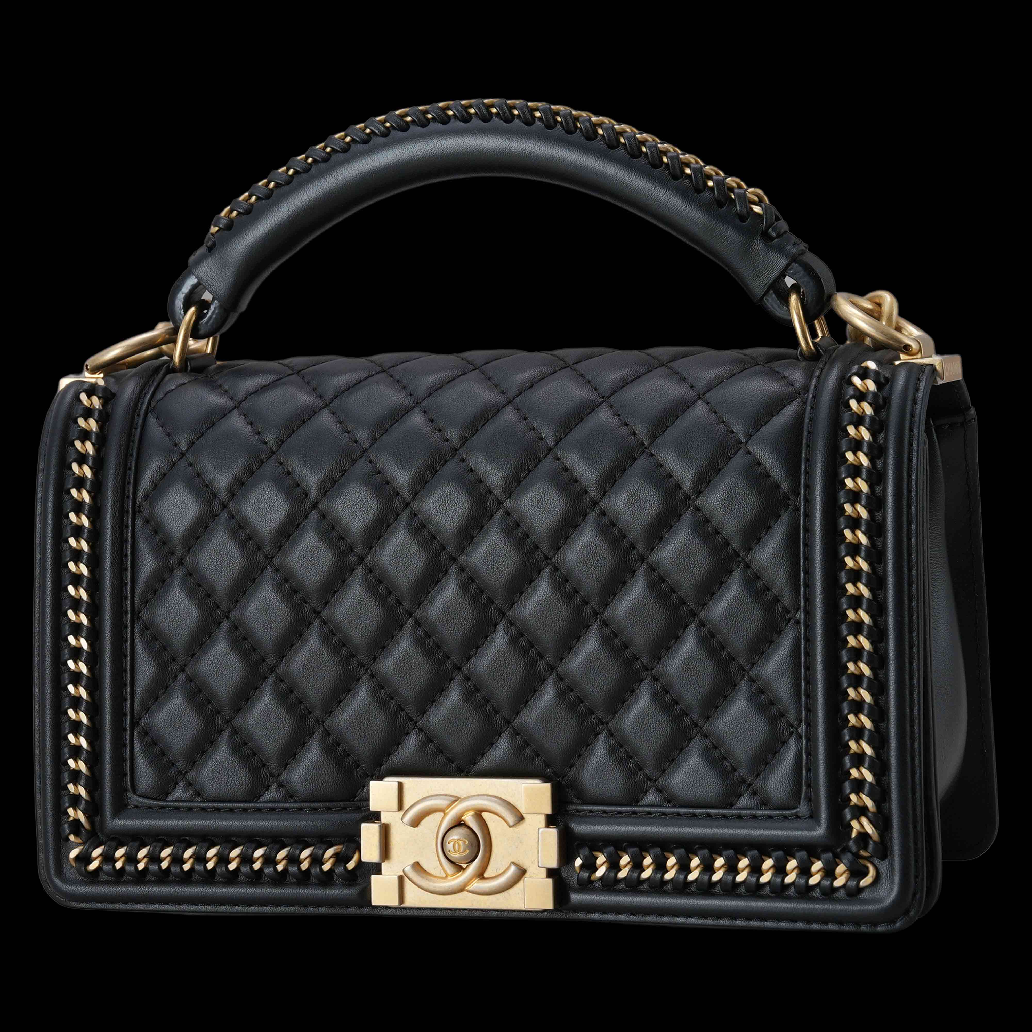 CHANEL(USED)샤넬 A94804 시즌 탑핸들 보이샤넬 미듐 플랩백