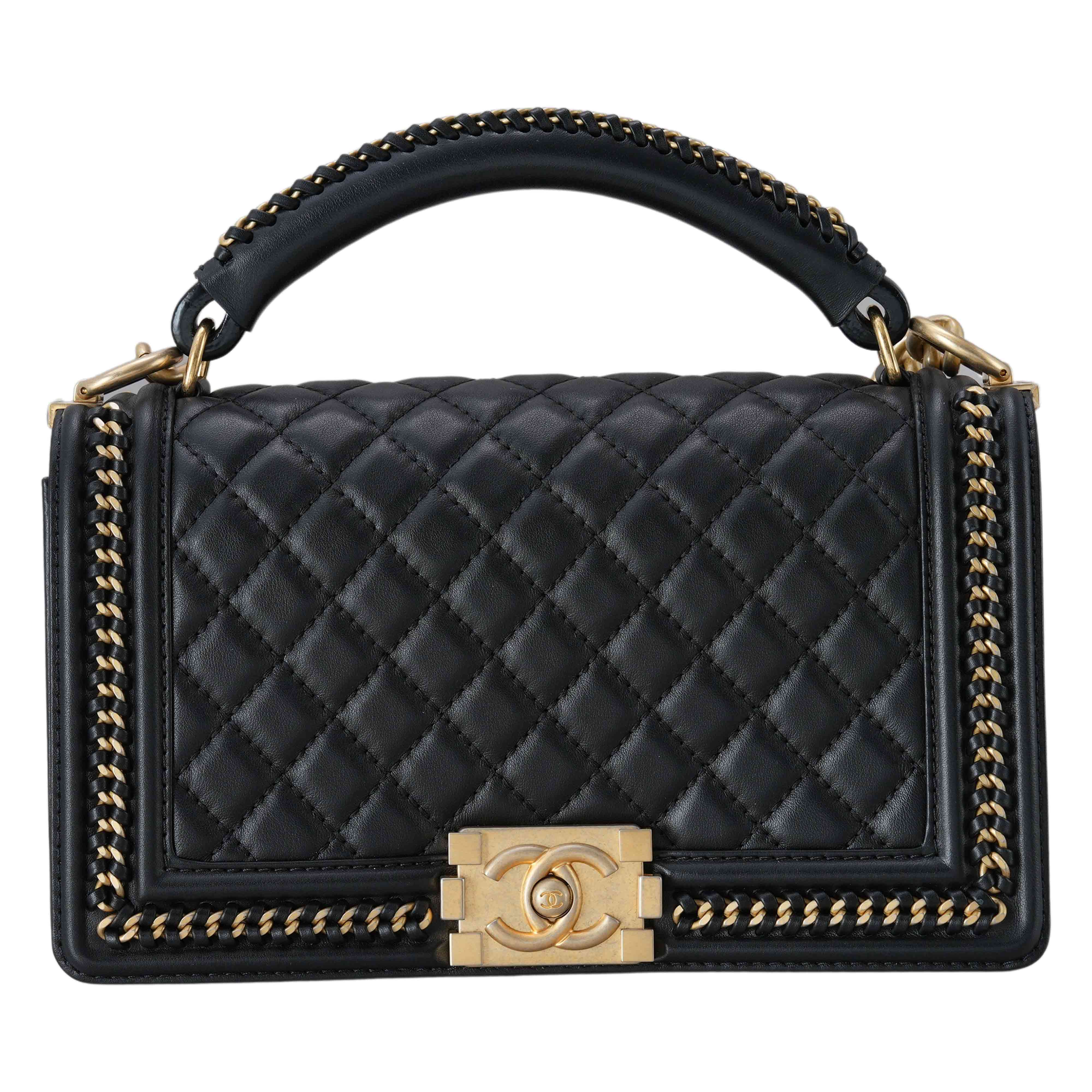 CHANEL(USED)샤넬 A94804 시즌 탑핸들 보이샤넬 미듐 플랩백