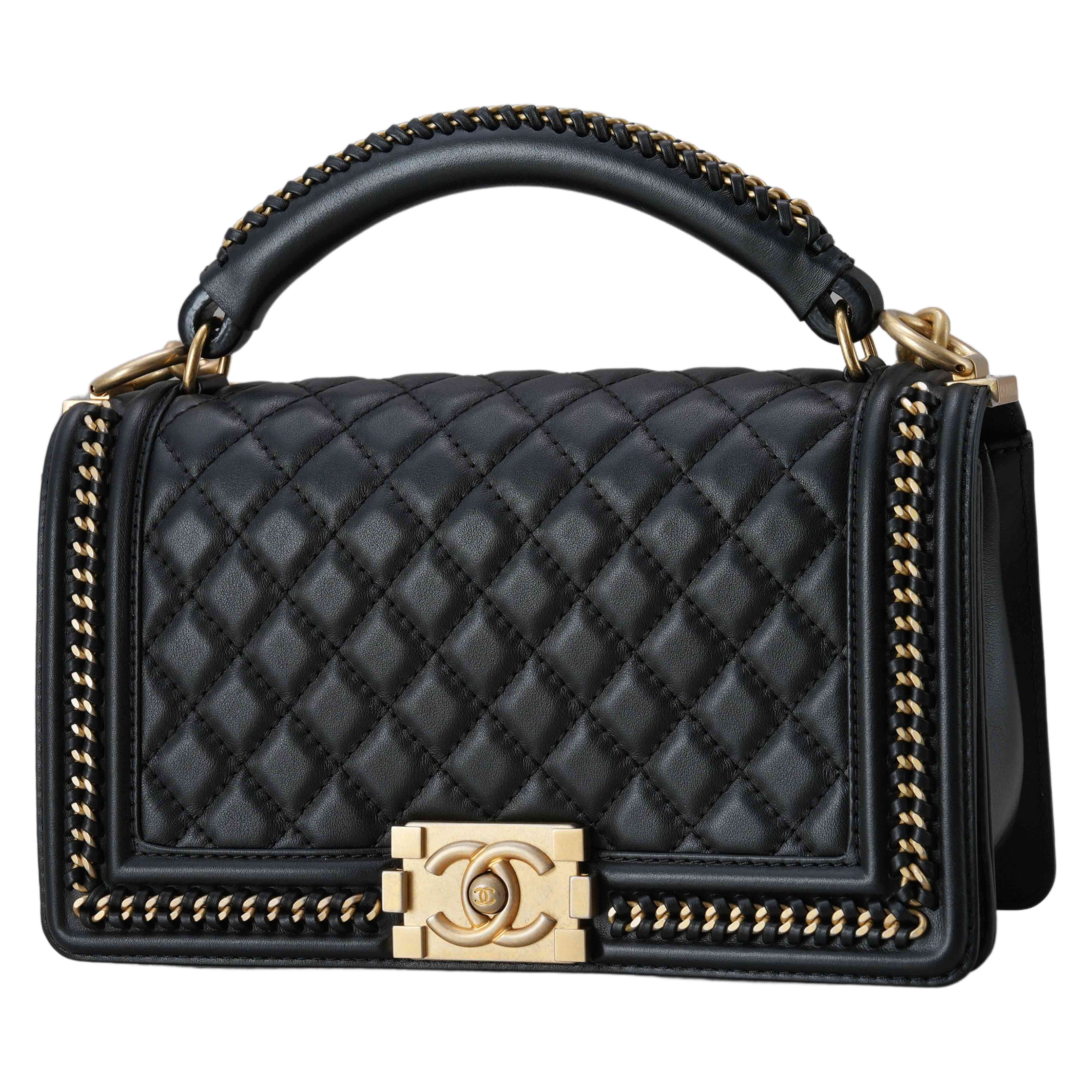 CHANEL(USED)샤넬 A94804 시즌 탑핸들 보이샤넬 미듐 플랩백
