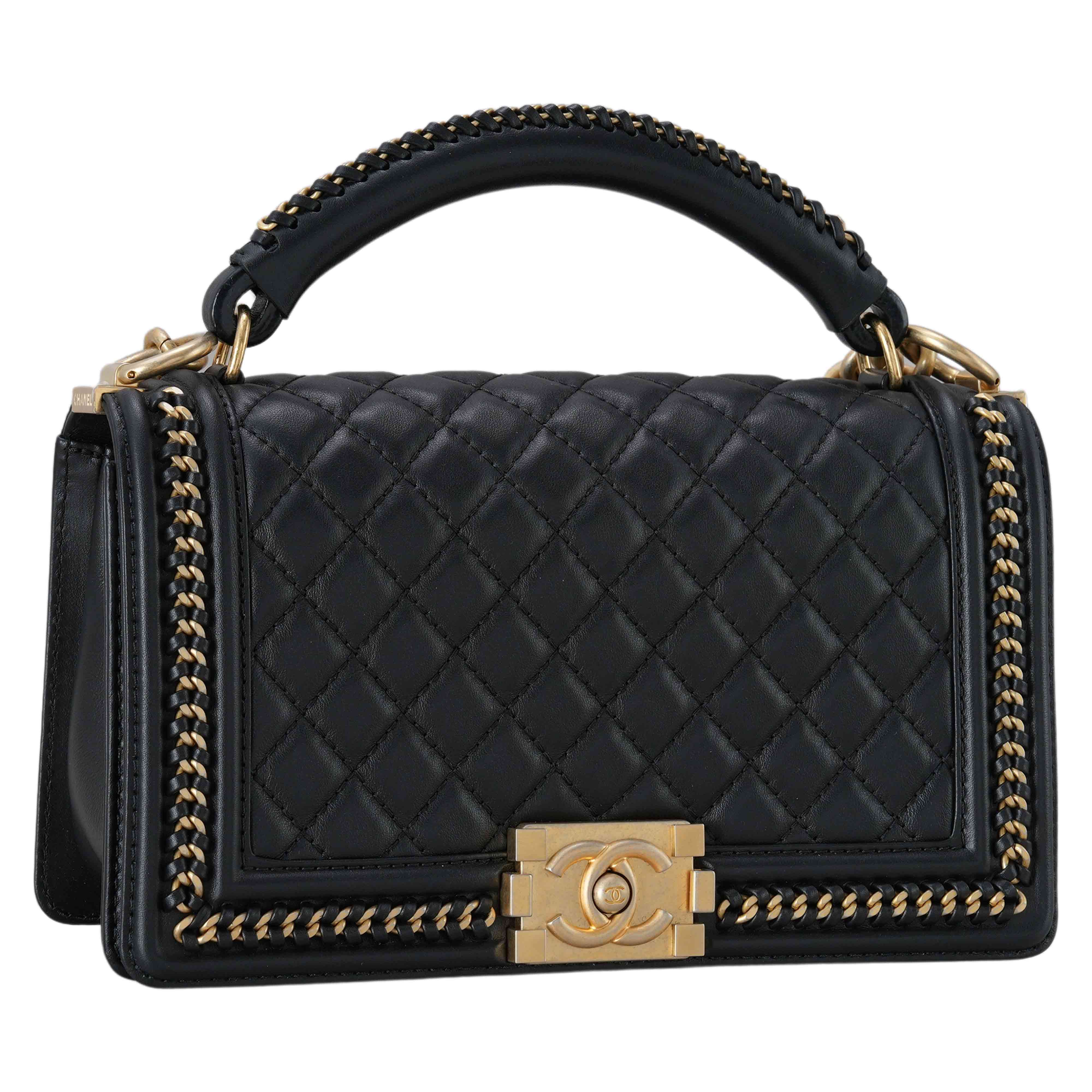CHANEL(USED)샤넬 A94804 시즌 탑핸들 보이샤넬 미듐 플랩백
