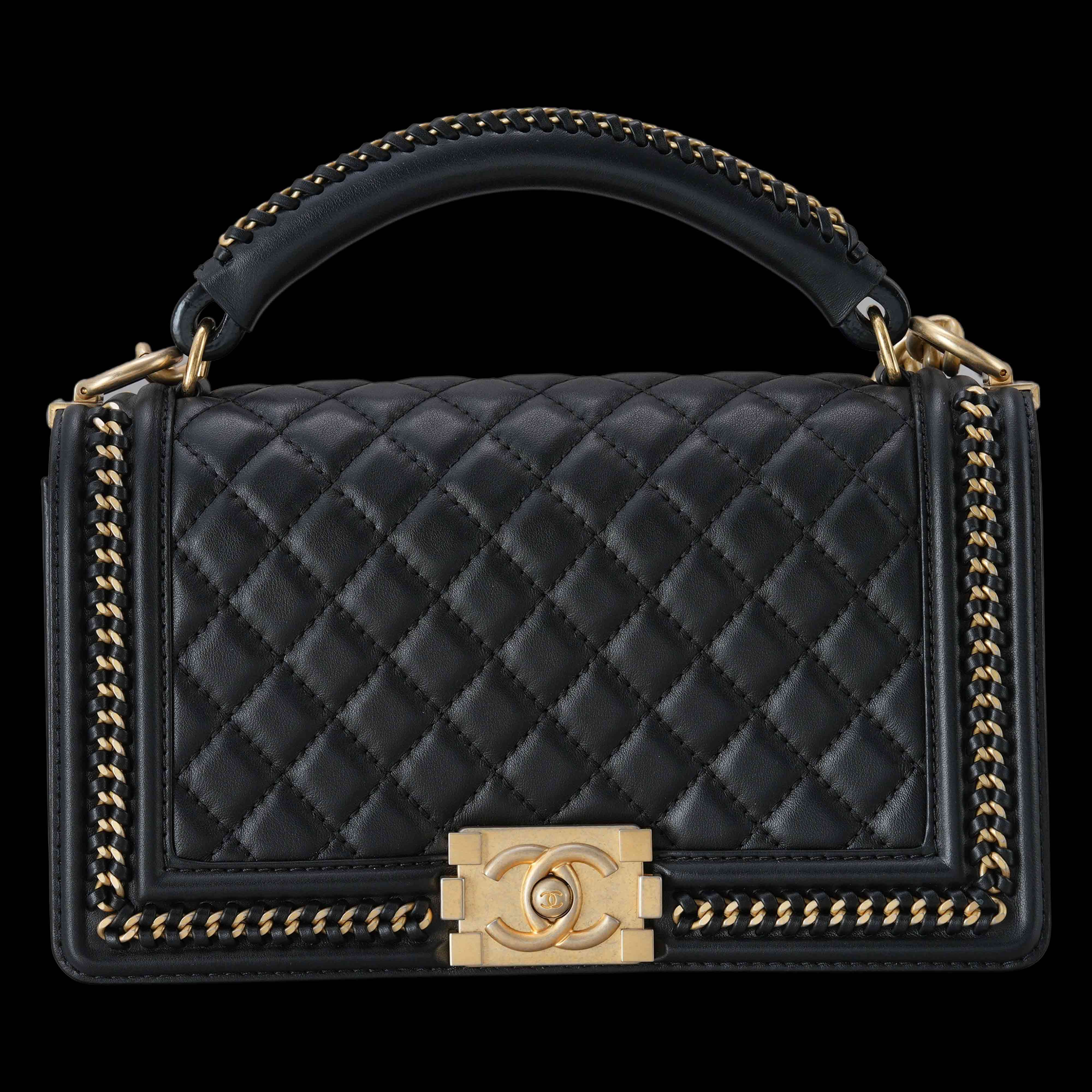 CHANEL(USED)샤넬 A94804 시즌 탑핸들 보이샤넬 미듐 플랩백
