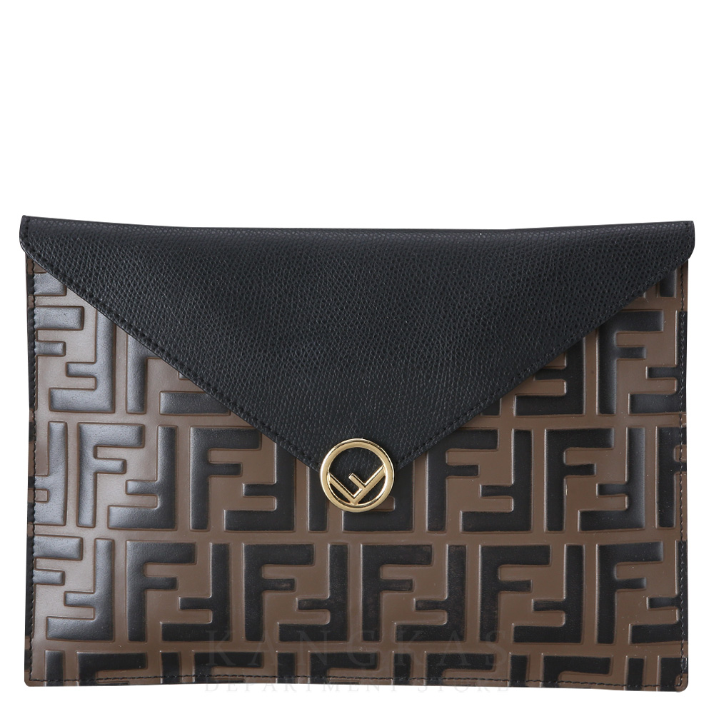 FENDI(USED)펜디 주카 레더 플랩 클러치