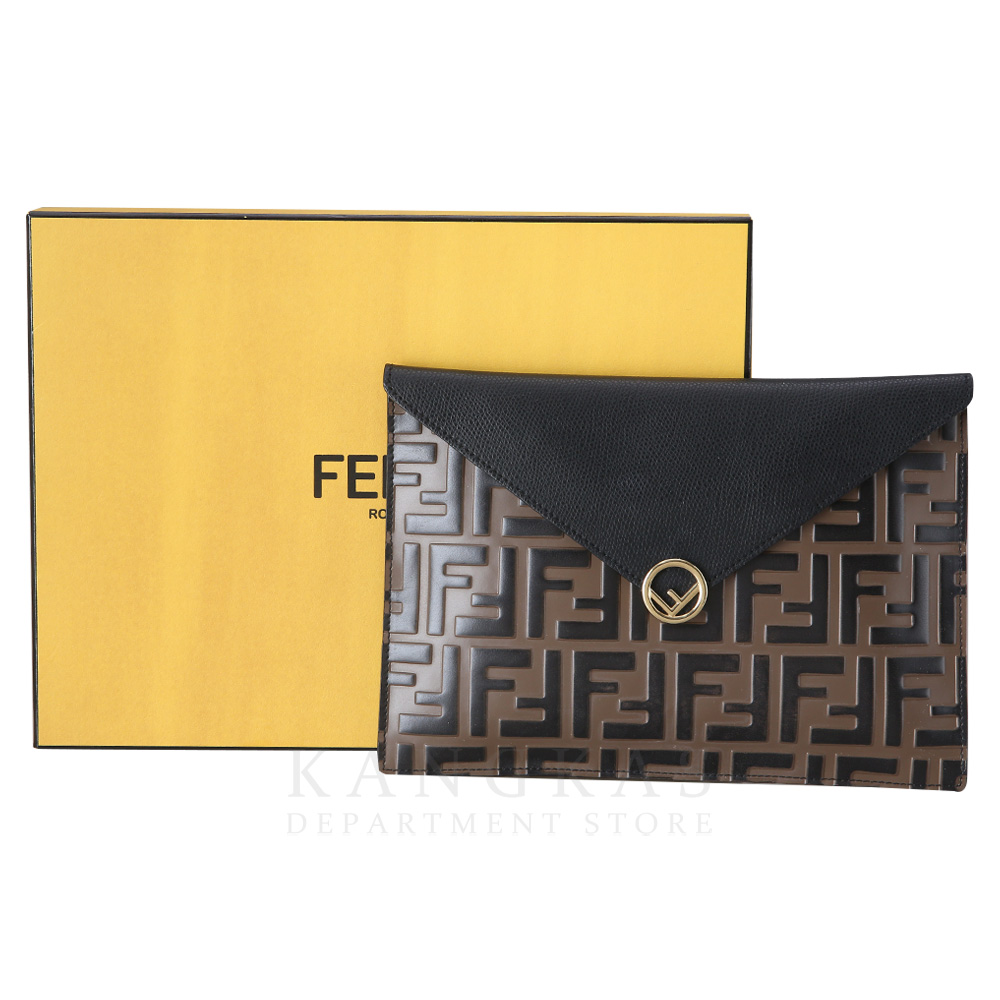FENDI(USED)펜디 주카 레더 플랩 클러치