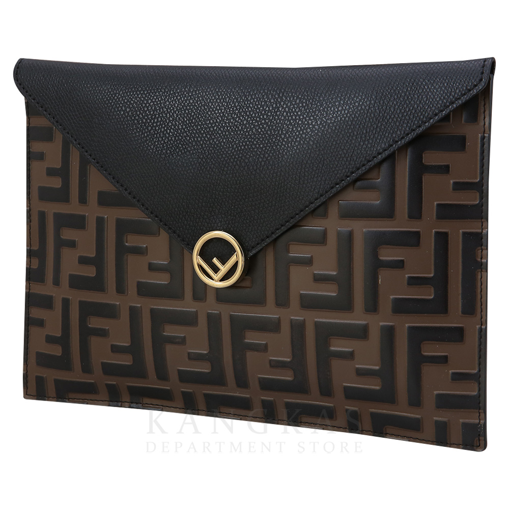 FENDI(USED)펜디 주카 레더 플랩 클러치