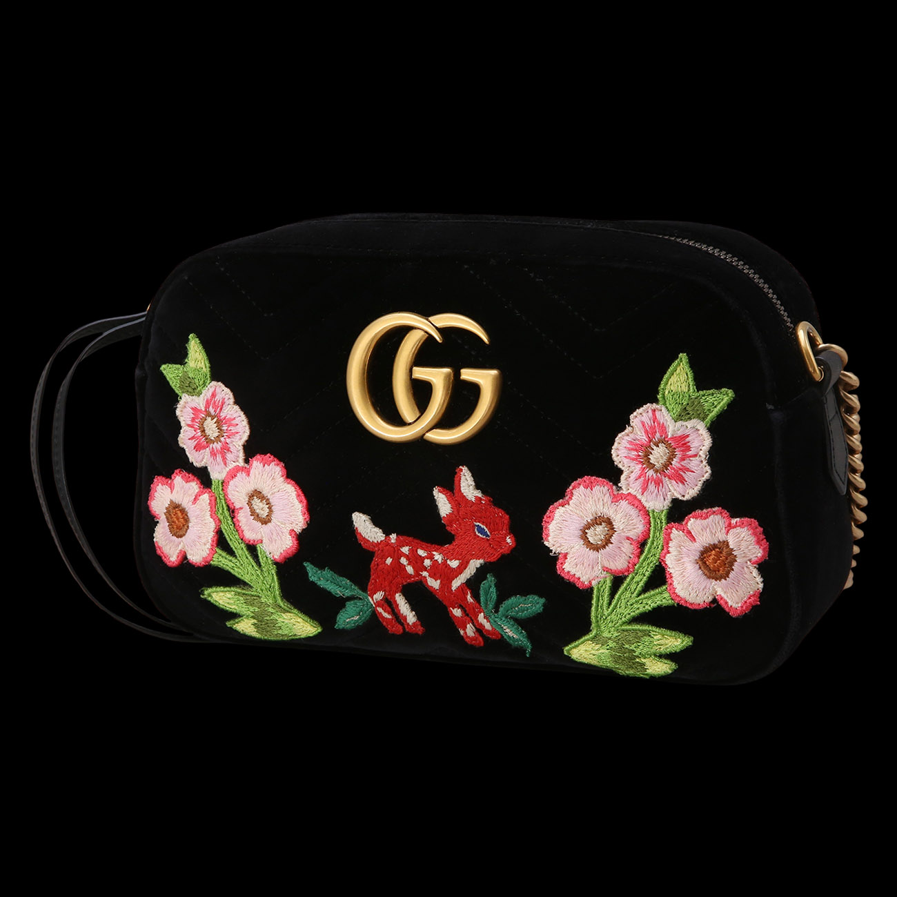 GUCCI(USED)구찌 447632 GG마몽 마틀라세 벨벳 스몰 카메라백