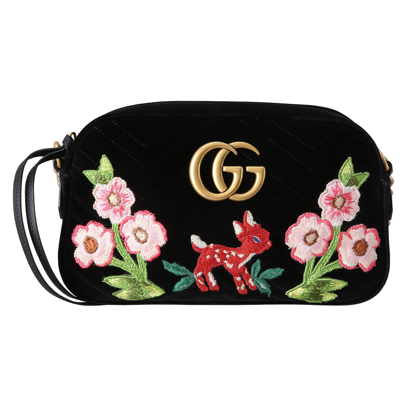 GUCCI(USED)구찌 447632 GG마몽 마틀라세 벨벳 스몰 카메라백