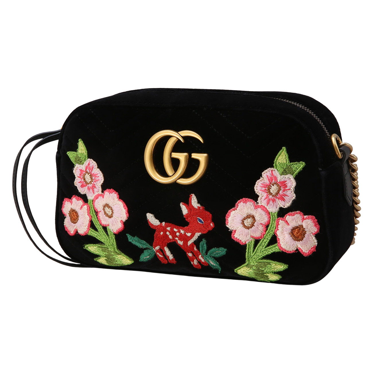 GUCCI(USED)구찌 447632 GG마몽 마틀라세 벨벳 스몰 카메라백