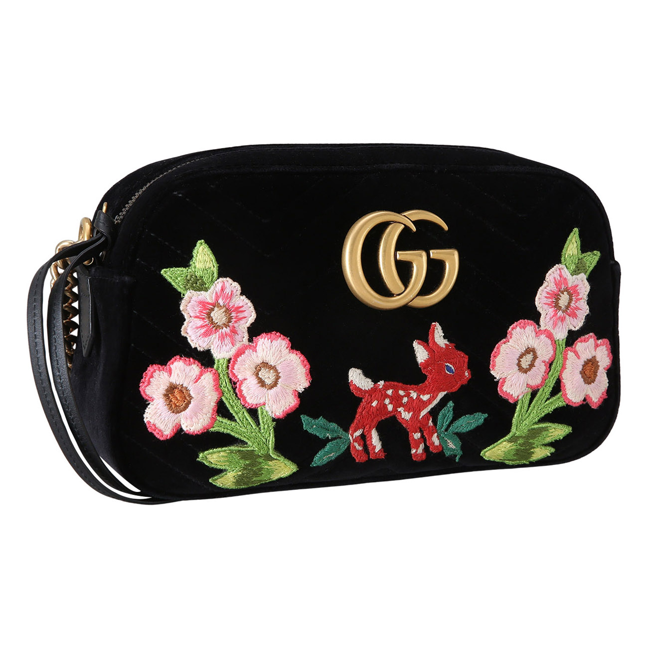 GUCCI(USED)구찌 447632 GG마몽 마틀라세 벨벳 스몰 카메라백