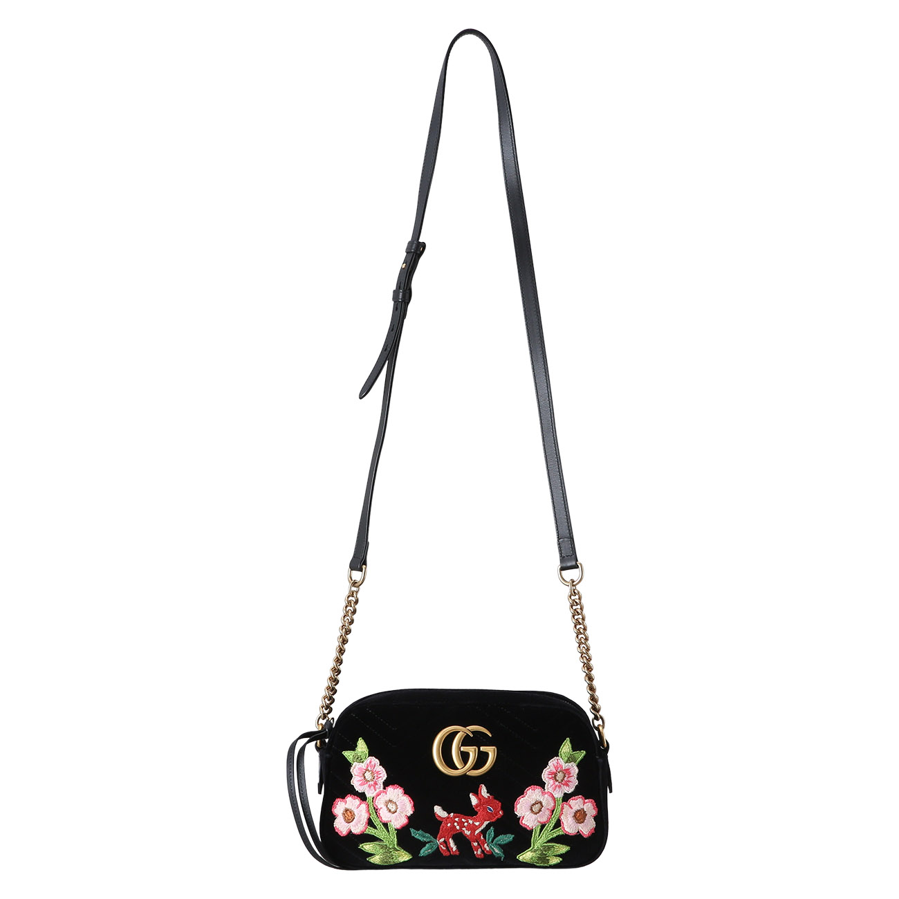 GUCCI(USED)구찌 447632 GG마몽 마틀라세 벨벳 스몰 카메라백