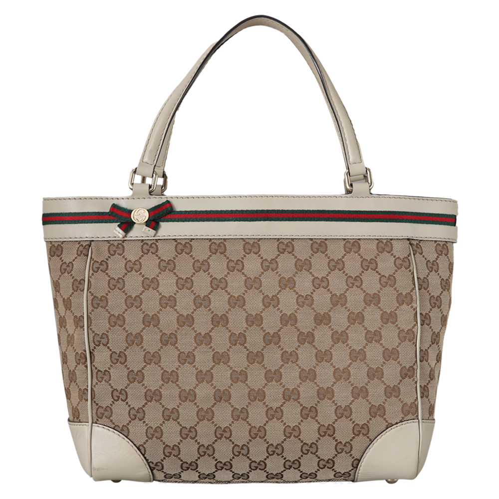GUCCI(USED)구찌 257061 GG로고 자가드 리본장식 토트백