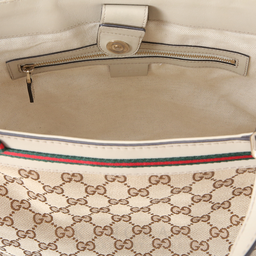 GUCCI(USED)구찌 257061 GG로고 자가드 리본장식 토트백