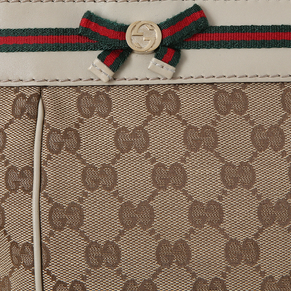GUCCI(USED)구찌 257061 GG로고 자가드 리본장식 토트백