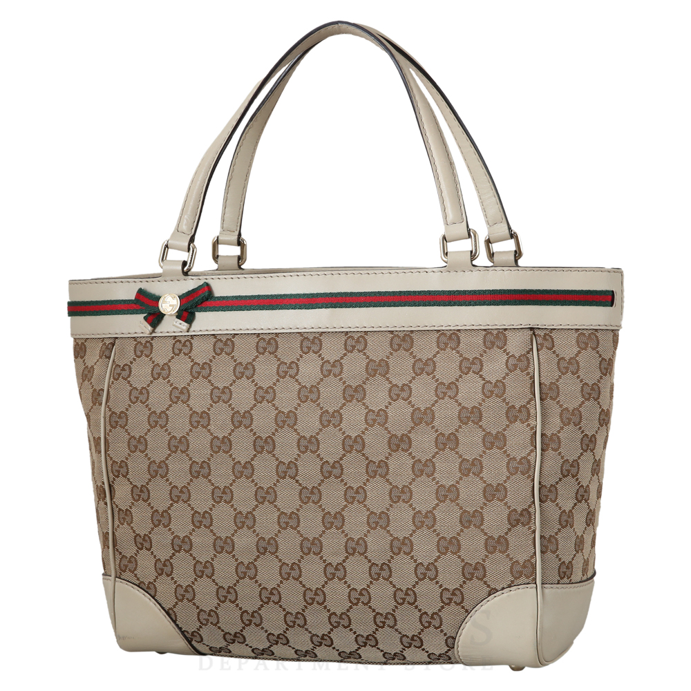 GUCCI(USED)구찌 257061 GG로고 자가드 리본장식 토트백