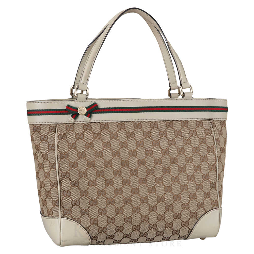 GUCCI(USED)구찌 257061 GG로고 자가드 리본장식 토트백