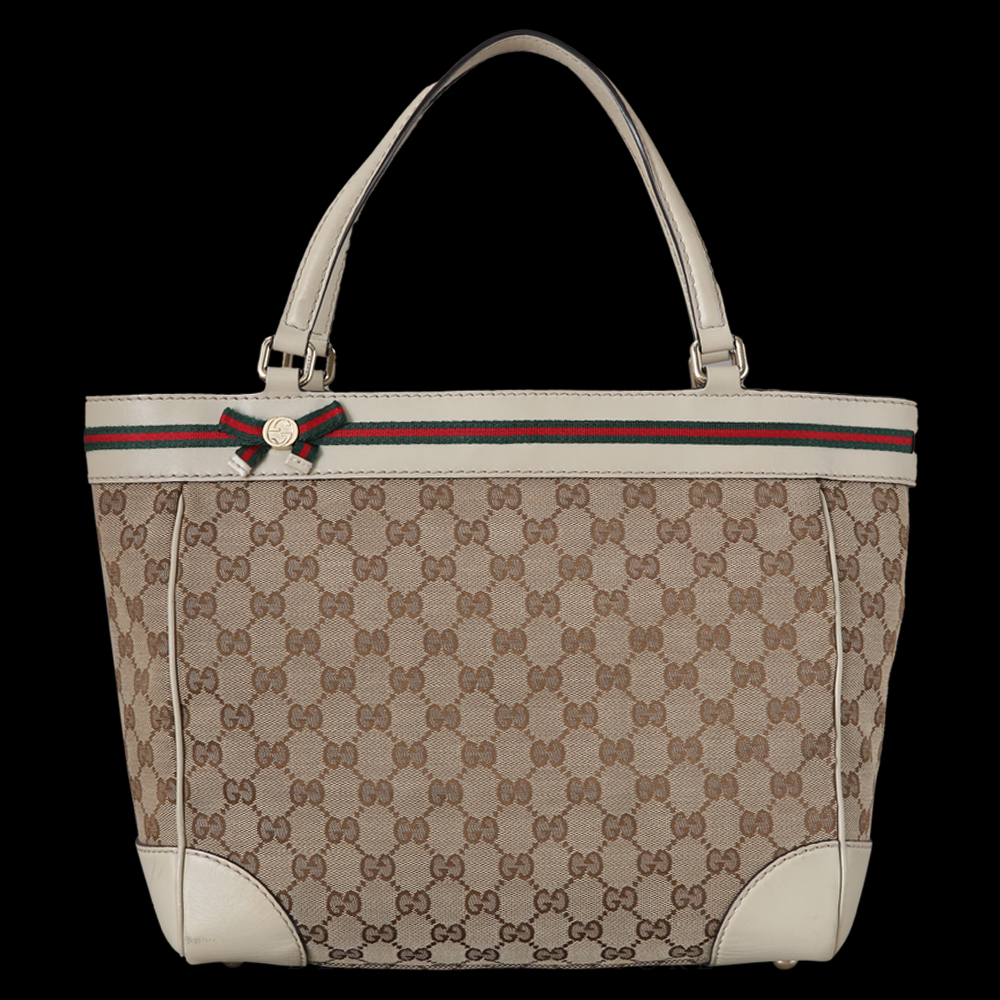 GUCCI(USED)구찌 257061 GG로고 자가드 리본장식 토트백