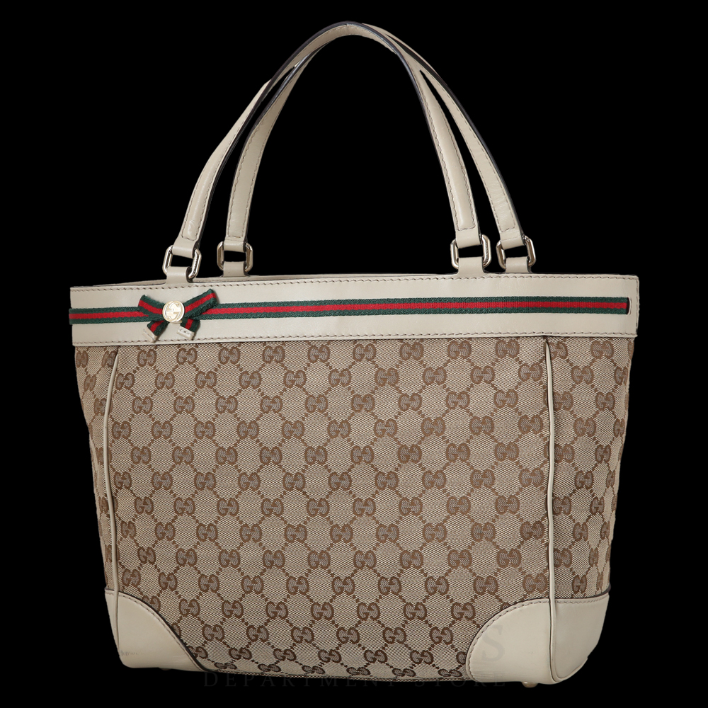 GUCCI(USED)구찌 257061 GG로고 자가드 리본장식 토트백