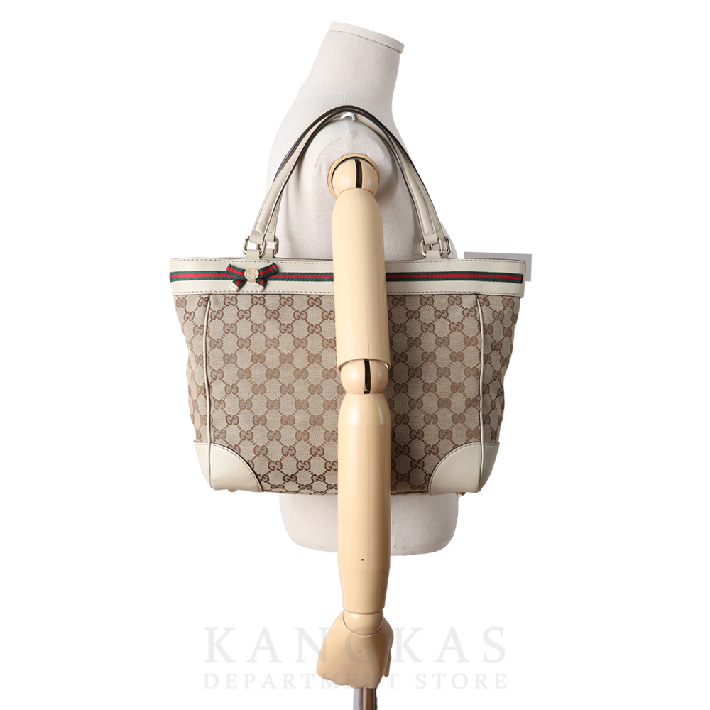 GUCCI(USED)구찌 257061 GG로고 자가드 리본장식 토트백