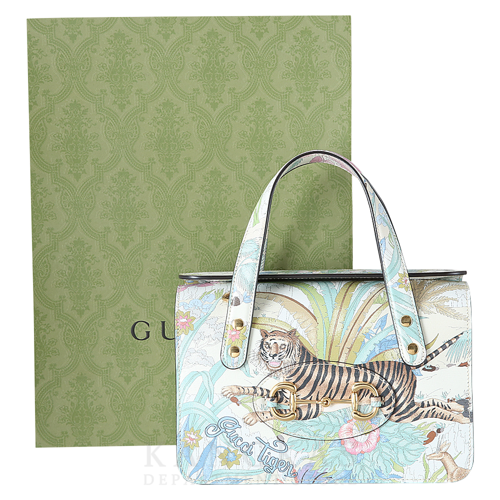 GUCCI(USED)구찌 645453 1955 미니 탑 핸들백 타이거