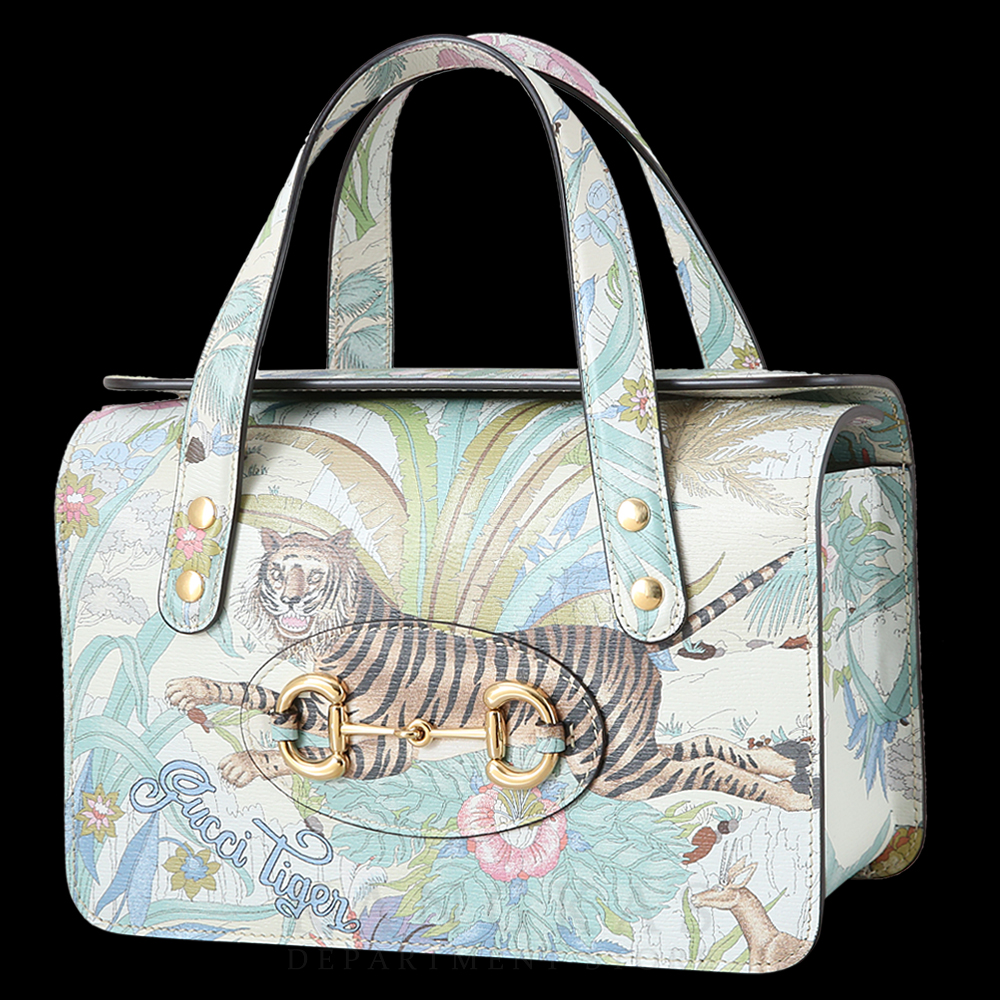 GUCCI(USED)구찌 645453 1955 미니 탑 핸들백 타이거