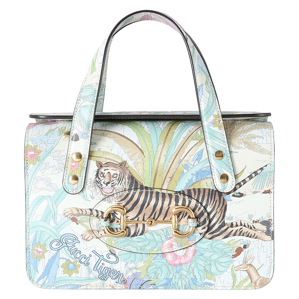 GUCCI(USED)구찌 645453 1955 미니 탑 핸들백 타이거