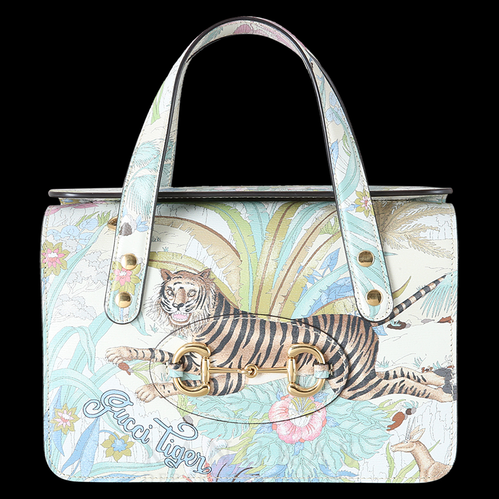 GUCCI(USED)구찌 645453 1955 미니 탑 핸들백 타이거