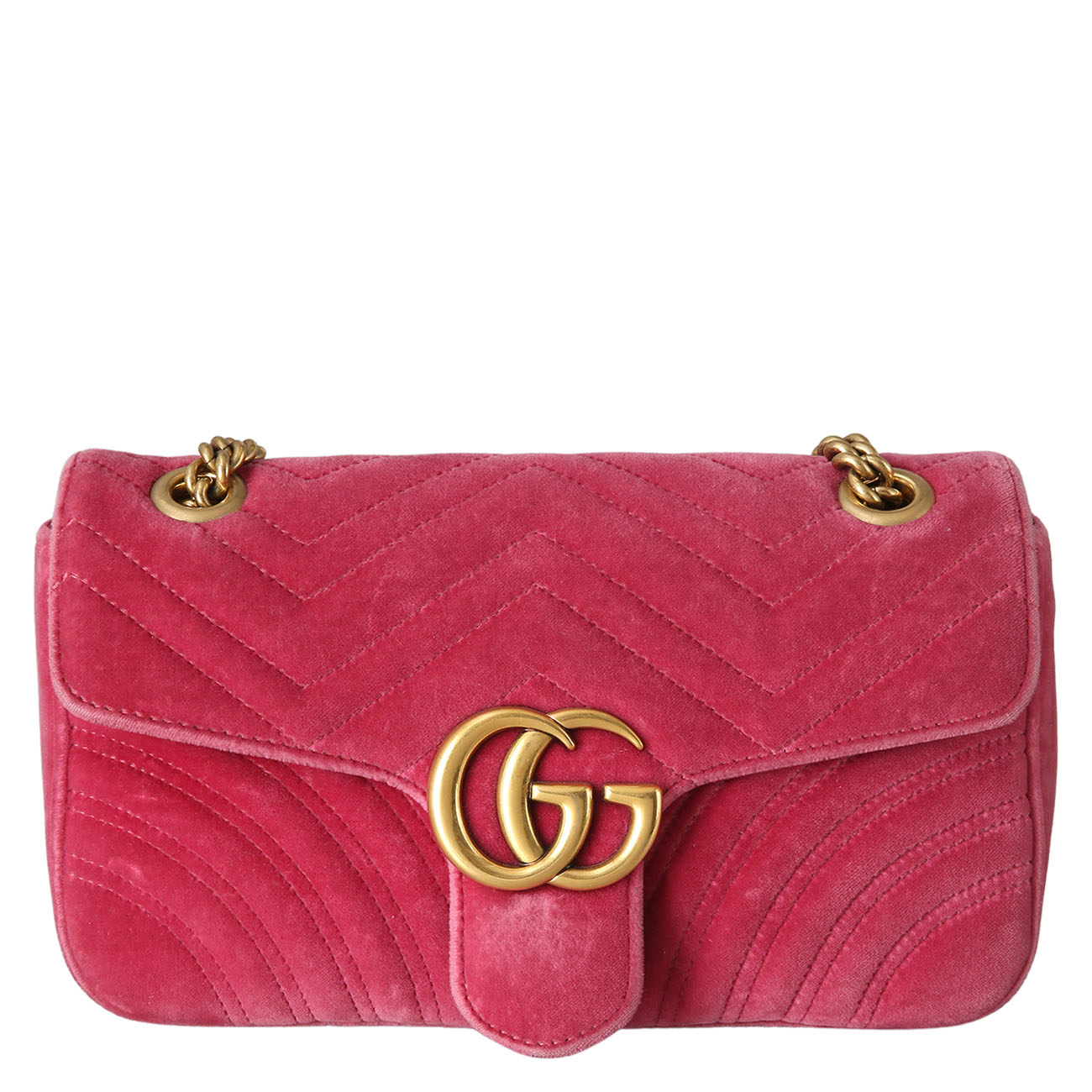 GUCCI(USED)구찌 443497 GG마몽 스웨이드 체인 숄더백