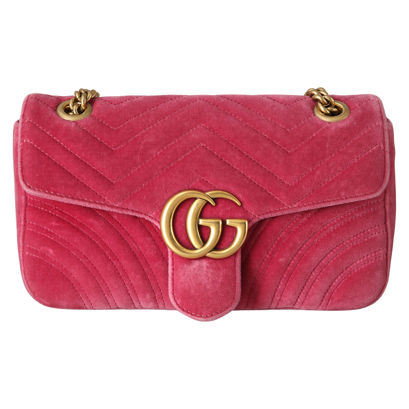 GUCCI(USED)구찌 443497 GG마몽 스웨이드 체인 숄더백