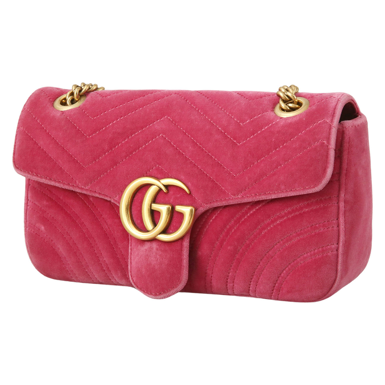 GUCCI(USED)구찌 443497 GG마몽 스웨이드 체인 숄더백