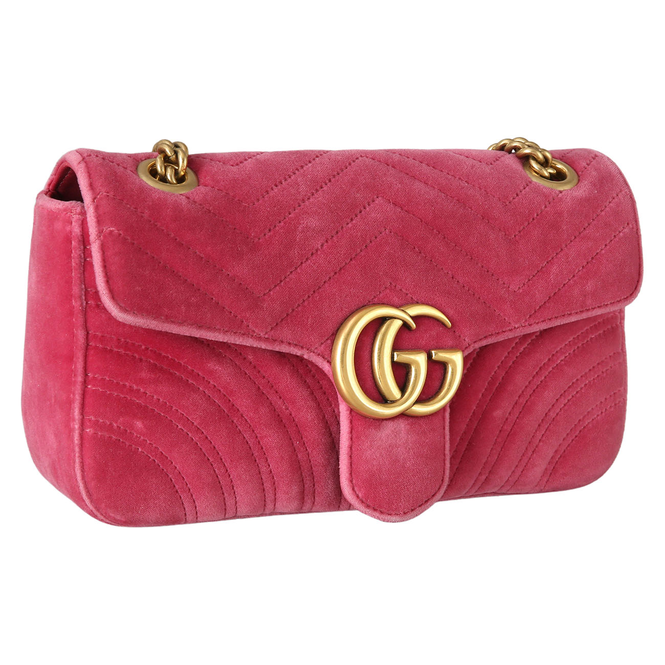 GUCCI(USED)구찌 443497 GG마몽 스웨이드 체인 숄더백