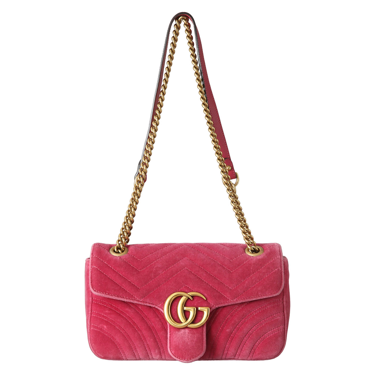 GUCCI(USED)구찌 443497 GG마몽 스웨이드 체인 숄더백