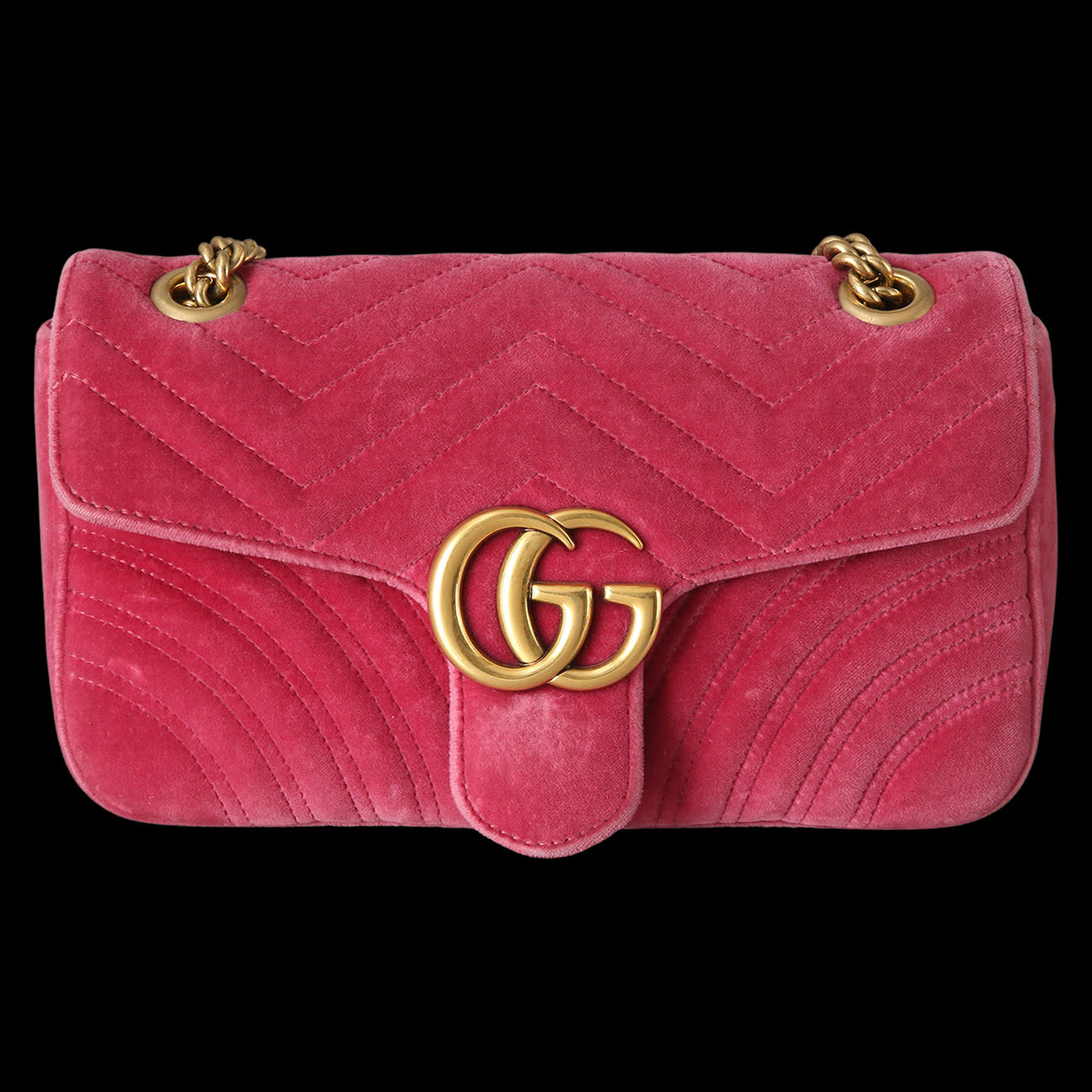 GUCCI(USED)구찌 443497 GG마몽 스웨이드 체인 숄더백
