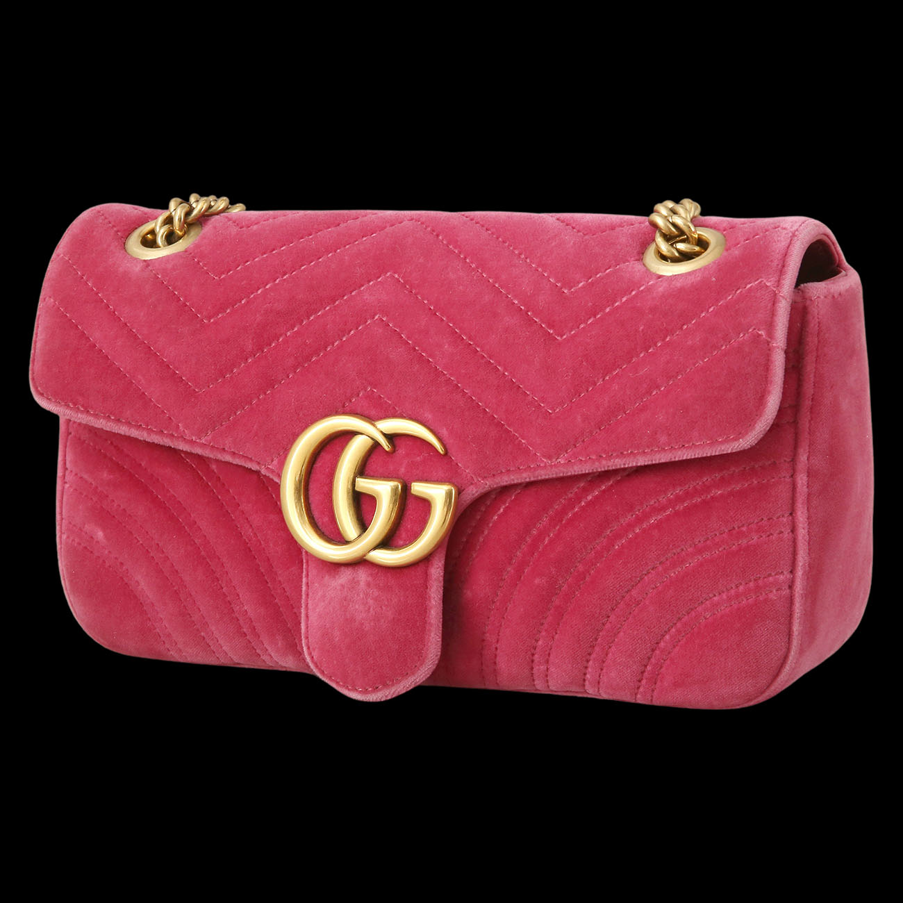 GUCCI(USED)구찌 443497 GG마몽 스웨이드 체인 숄더백