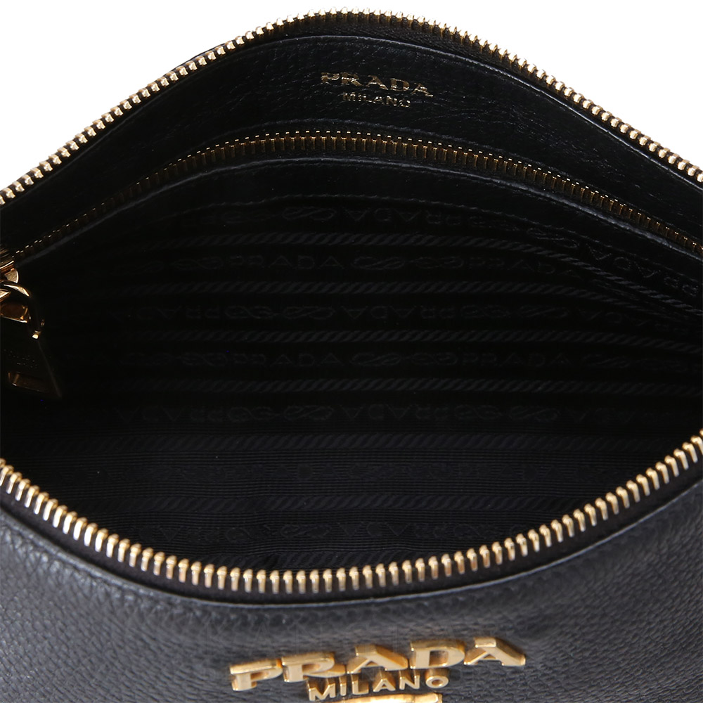 PRADA(USED)프라다 블랙 레더 크로스백
