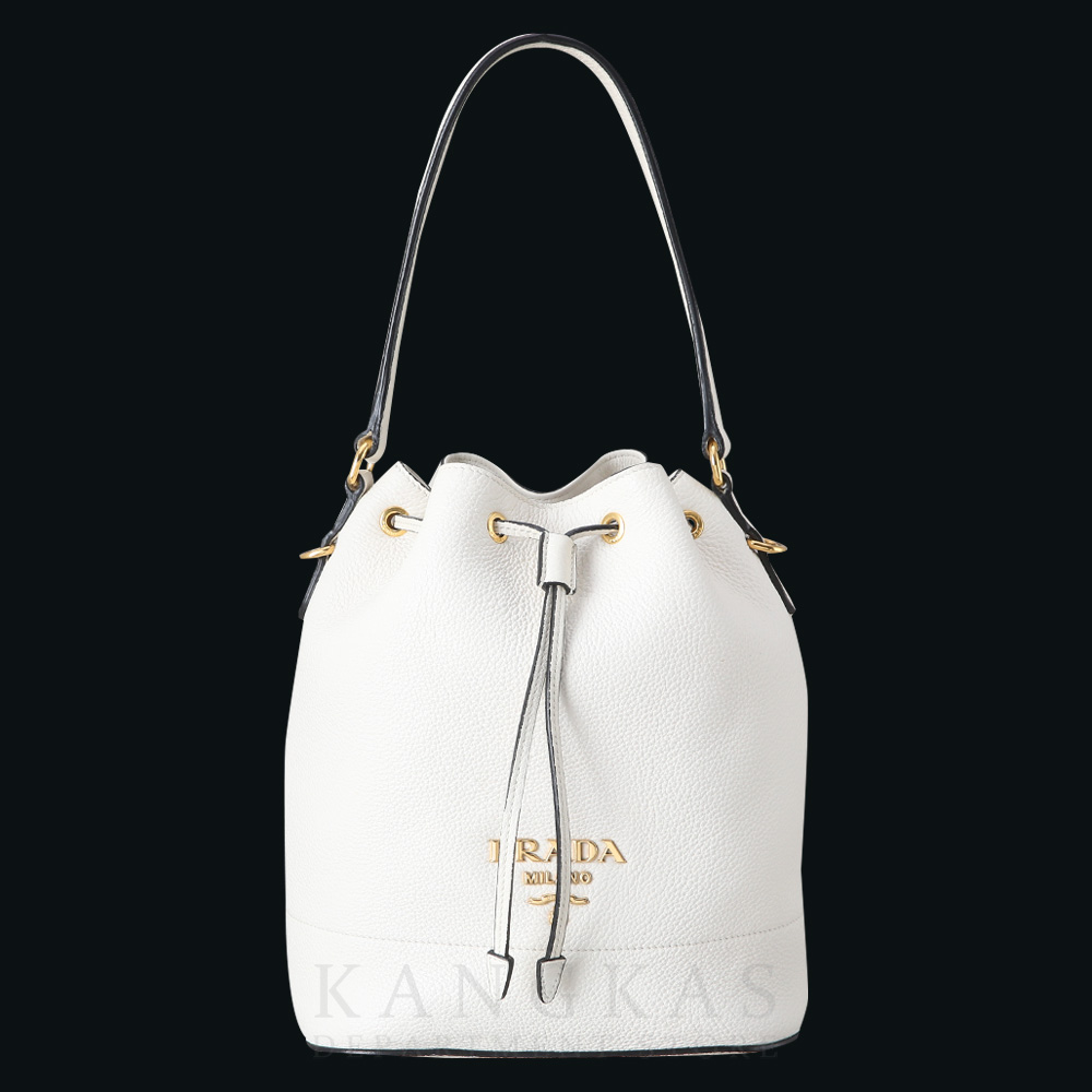PRADA(USED)프라다 1BE018 비텔로 다이노 버킷백
