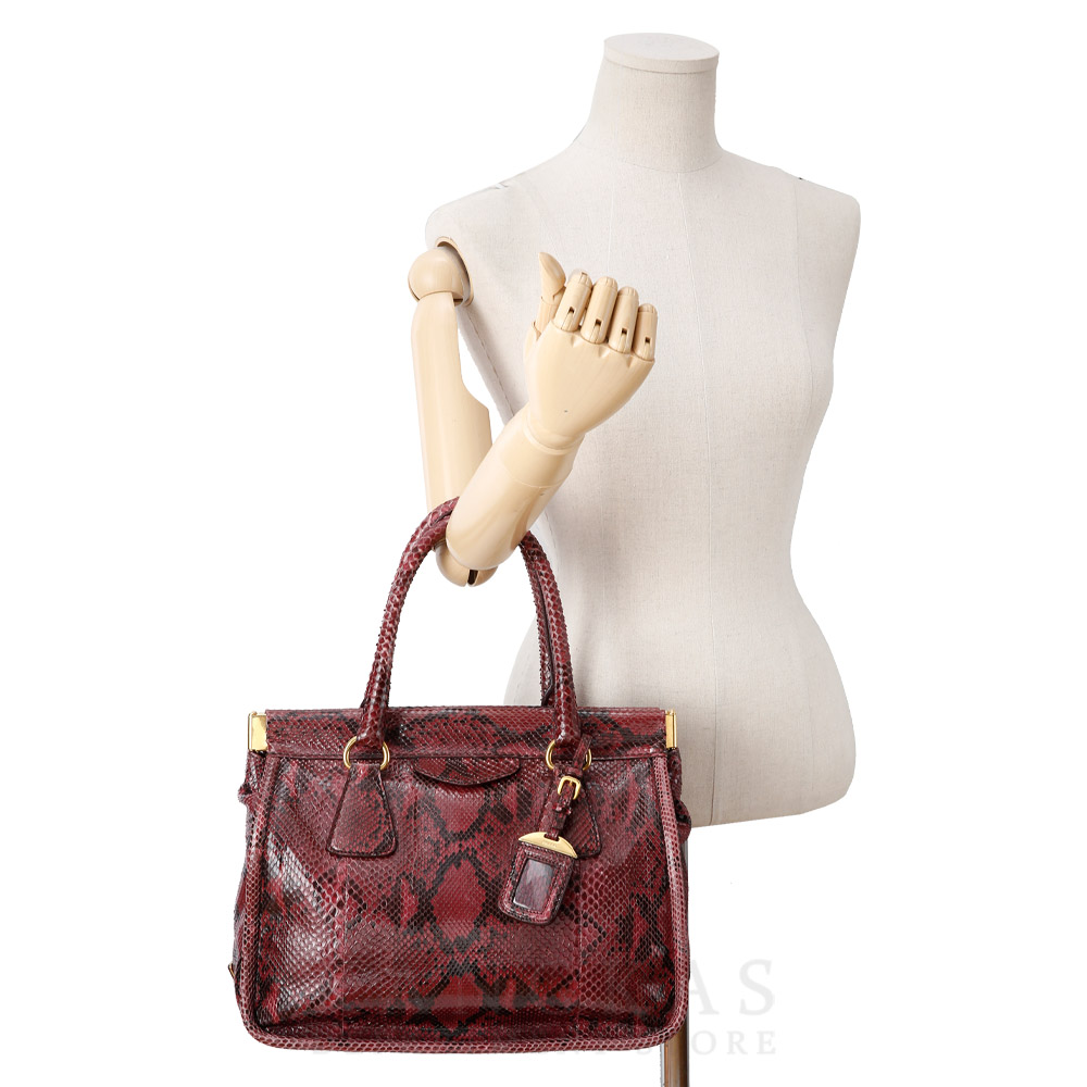 PRADA(USED)프라다 BN2185 파이톤 토트겸 숄더백