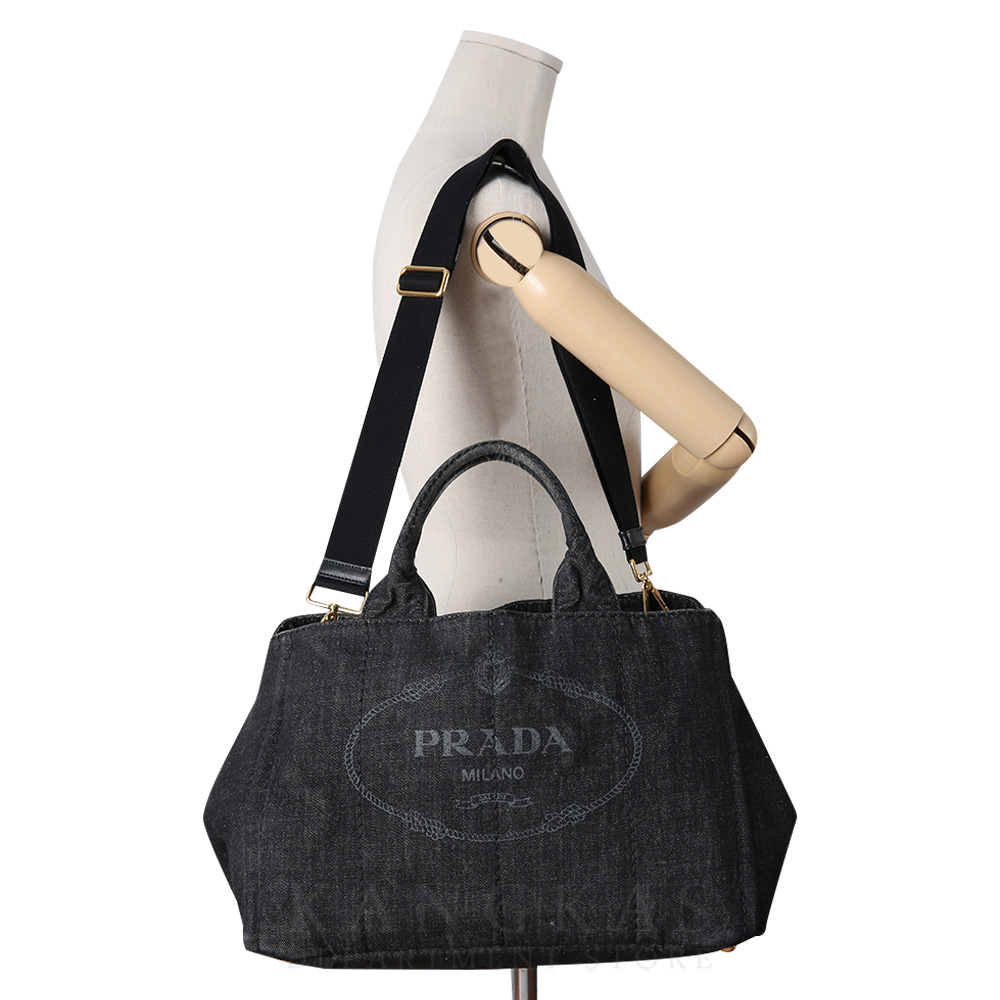 PRADA(USED)프라다 B2642B 데님 카나파 숄더백